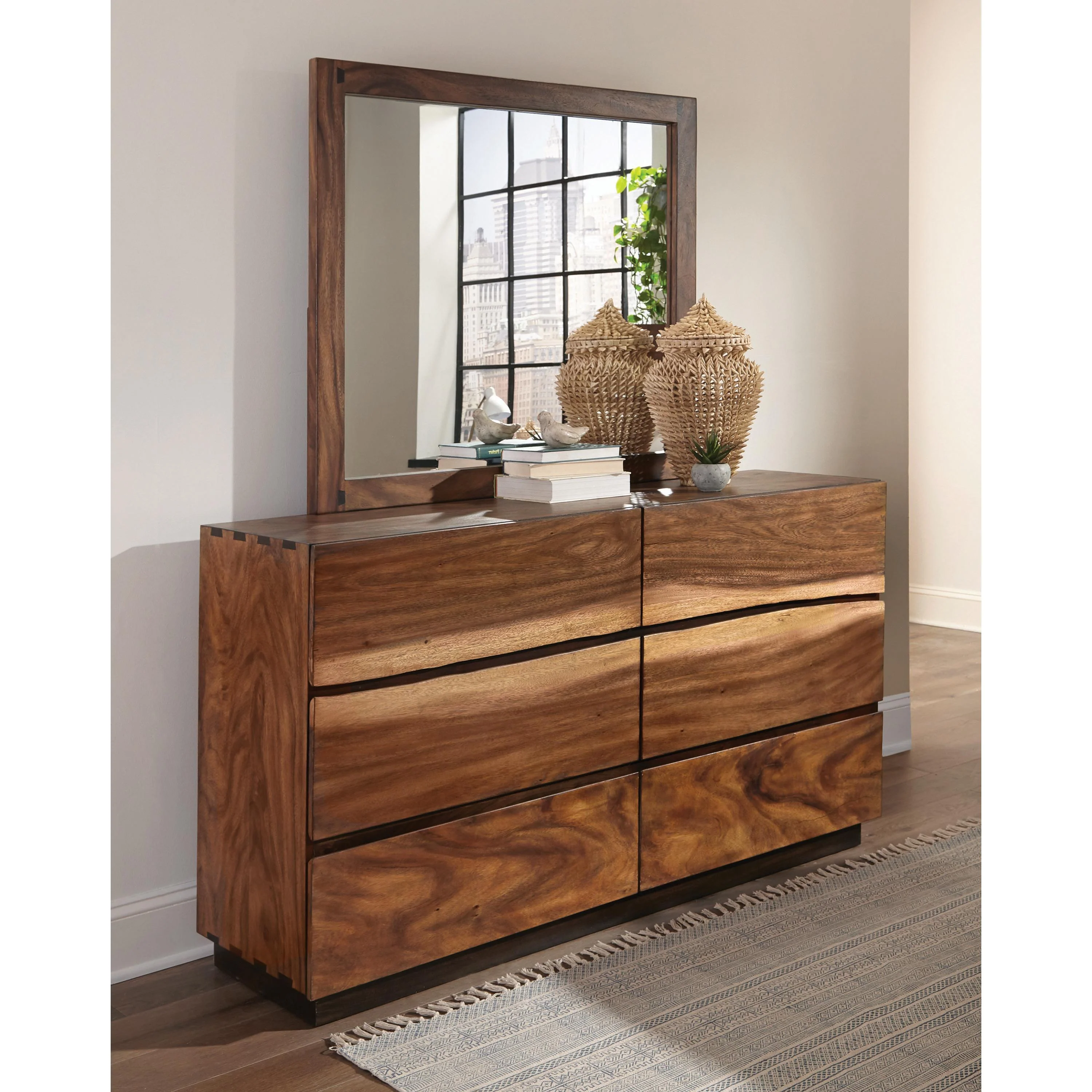 Coaster Furniture Winslow 223254 Dresser Mirror - Smokey Walnut - Image 2