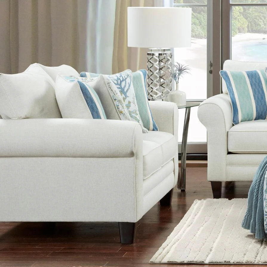 Fusion Furniture Stationary Fabric Loveseat 1141 GRANDE GLACIER - Image 1