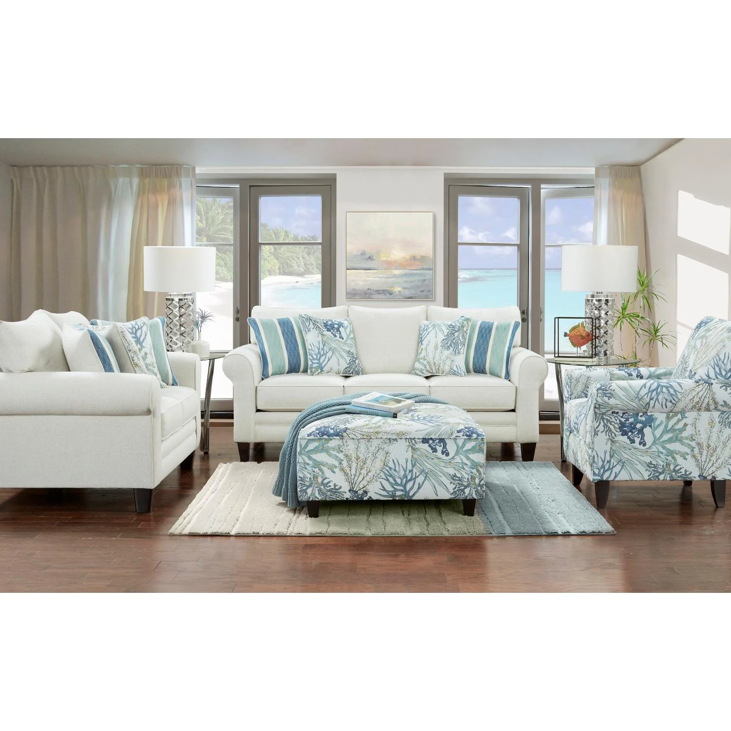 Fusion Furniture Stationary Fabric Loveseat 1141 GRANDE GLACIER - Image 2