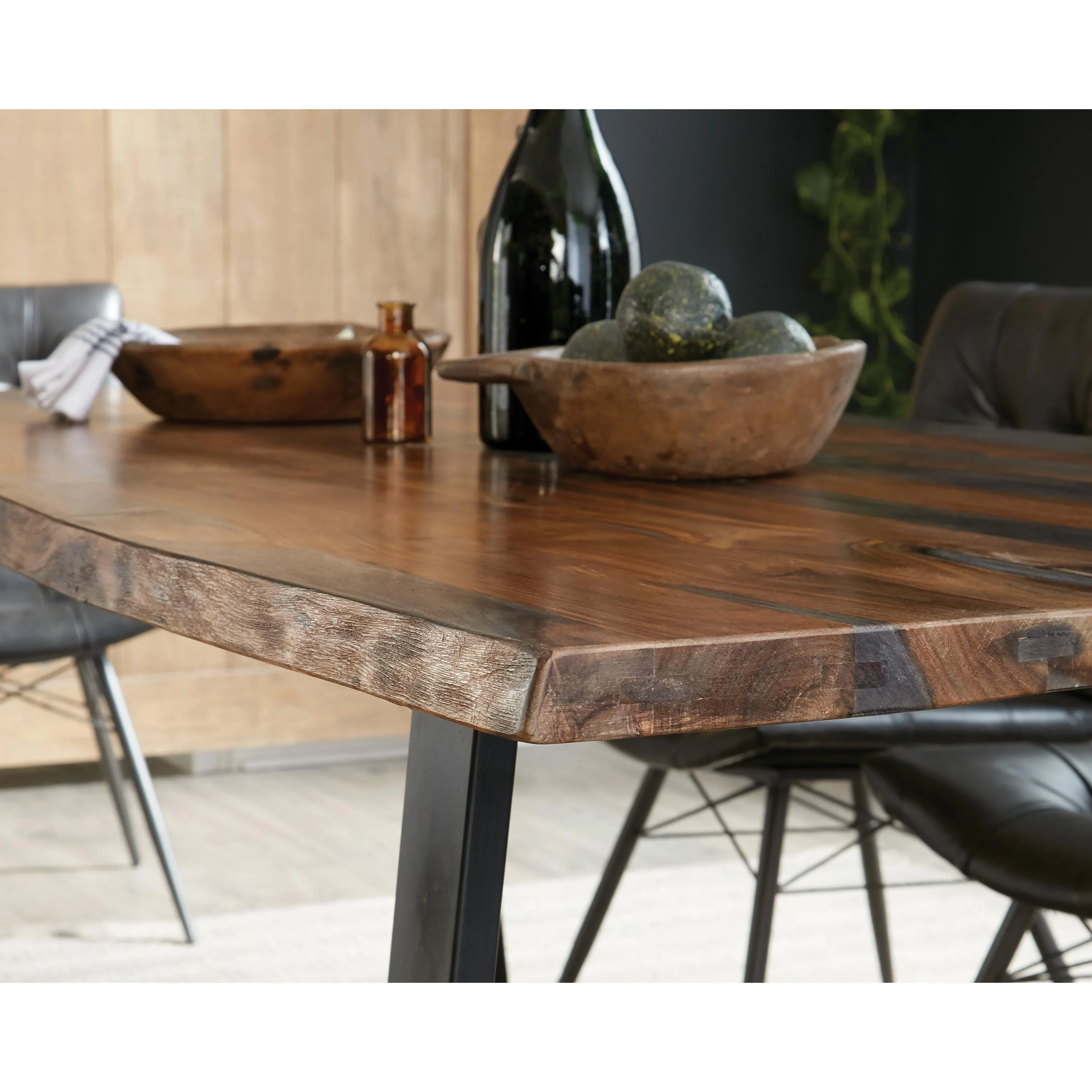 Coaster Furniture Ditman 110181 80-inch Live Edge Dining Table - Grey Sheesham - Image 3