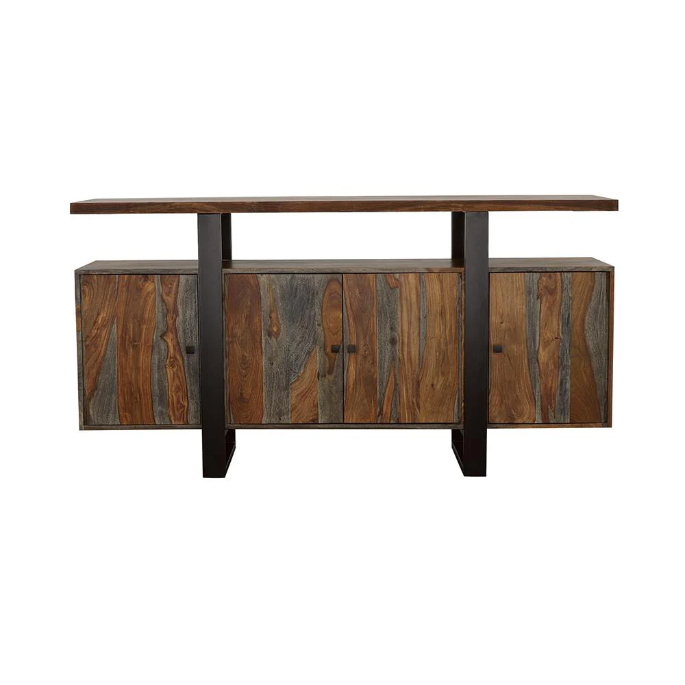 Coaster Furniture Ditman 110185 4-door Solid Wood Sideboard Buffet - Grey Sheesham - Image 2