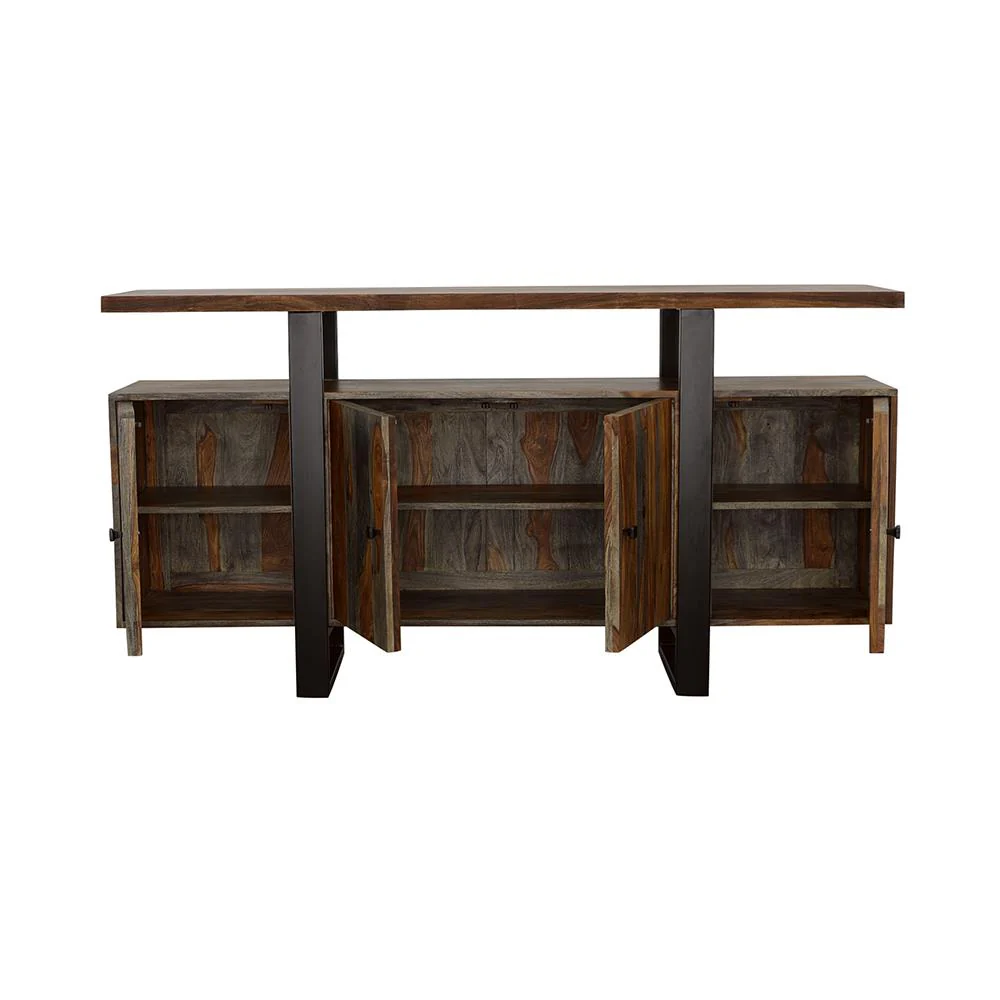 Coaster Furniture Ditman 110185 4-door Solid Wood Sideboard Buffet - Grey Sheesham - Image 3