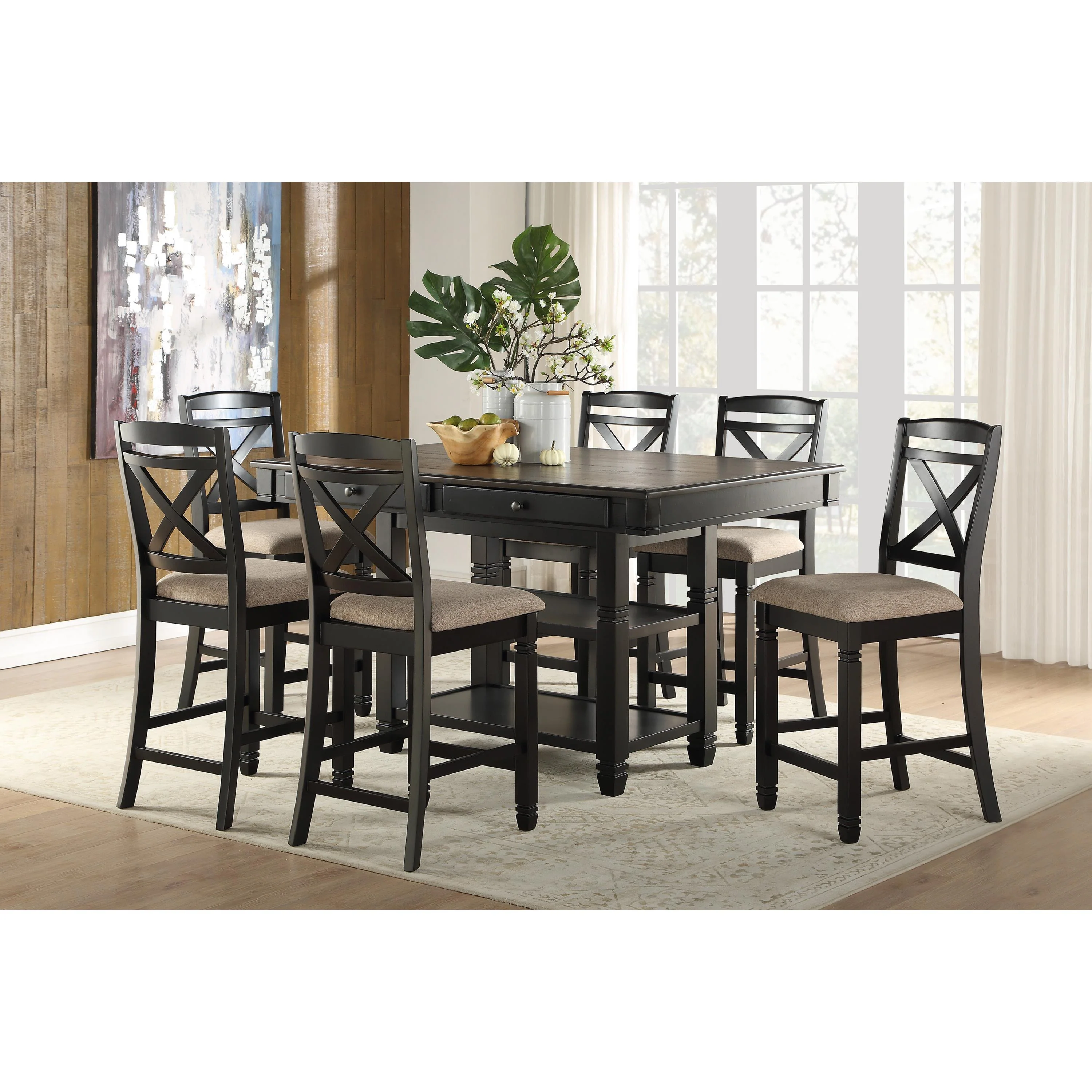 Homelegance Baywater 5705BK-24 Counter Height Chair - Image 3