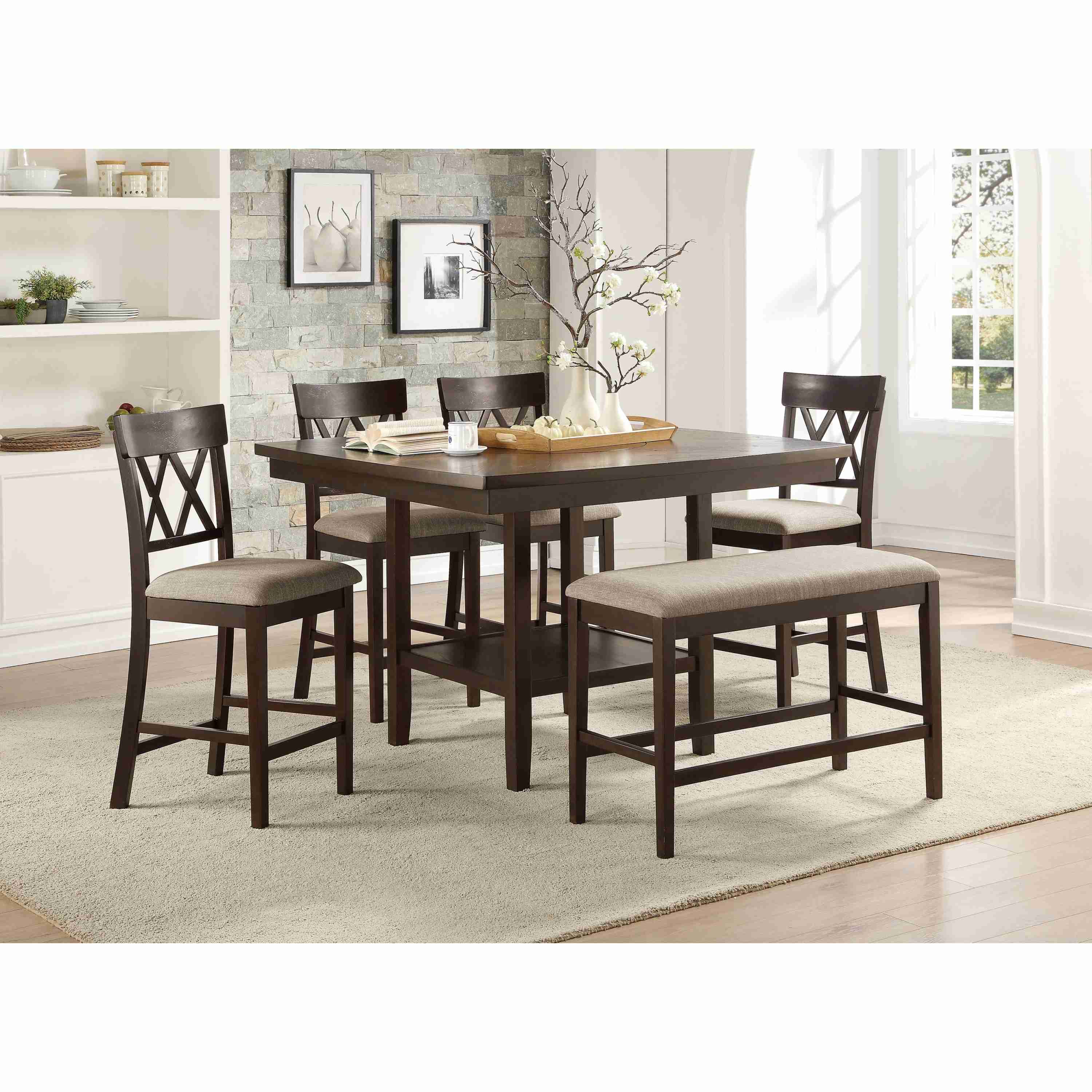 Homelegance Balin 5716-24S2 Counter Height Chair, Double X Back - Image 3