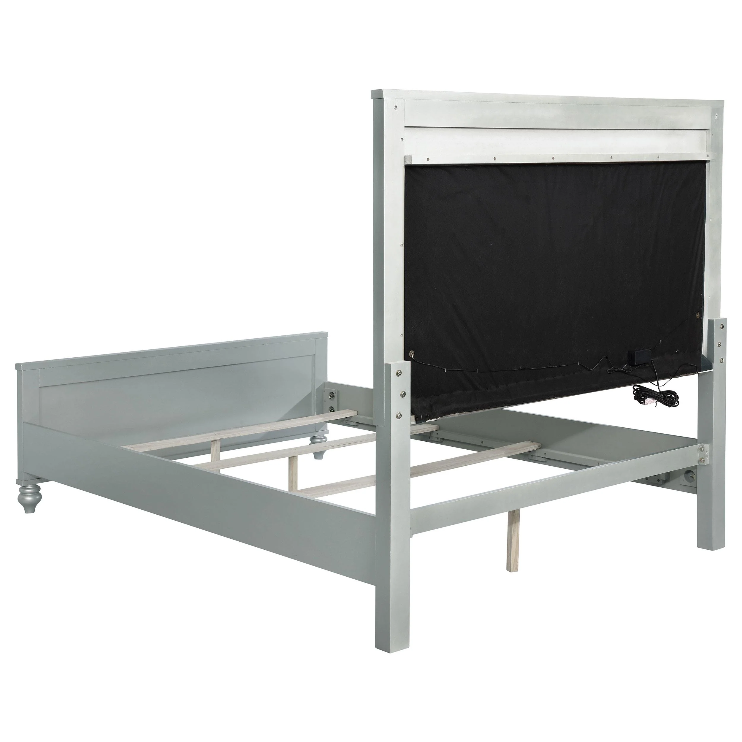 Coaster Furniture Gunnison 223211Q Wood Queen LED Panel Bed - Silver Metallic - Image 3