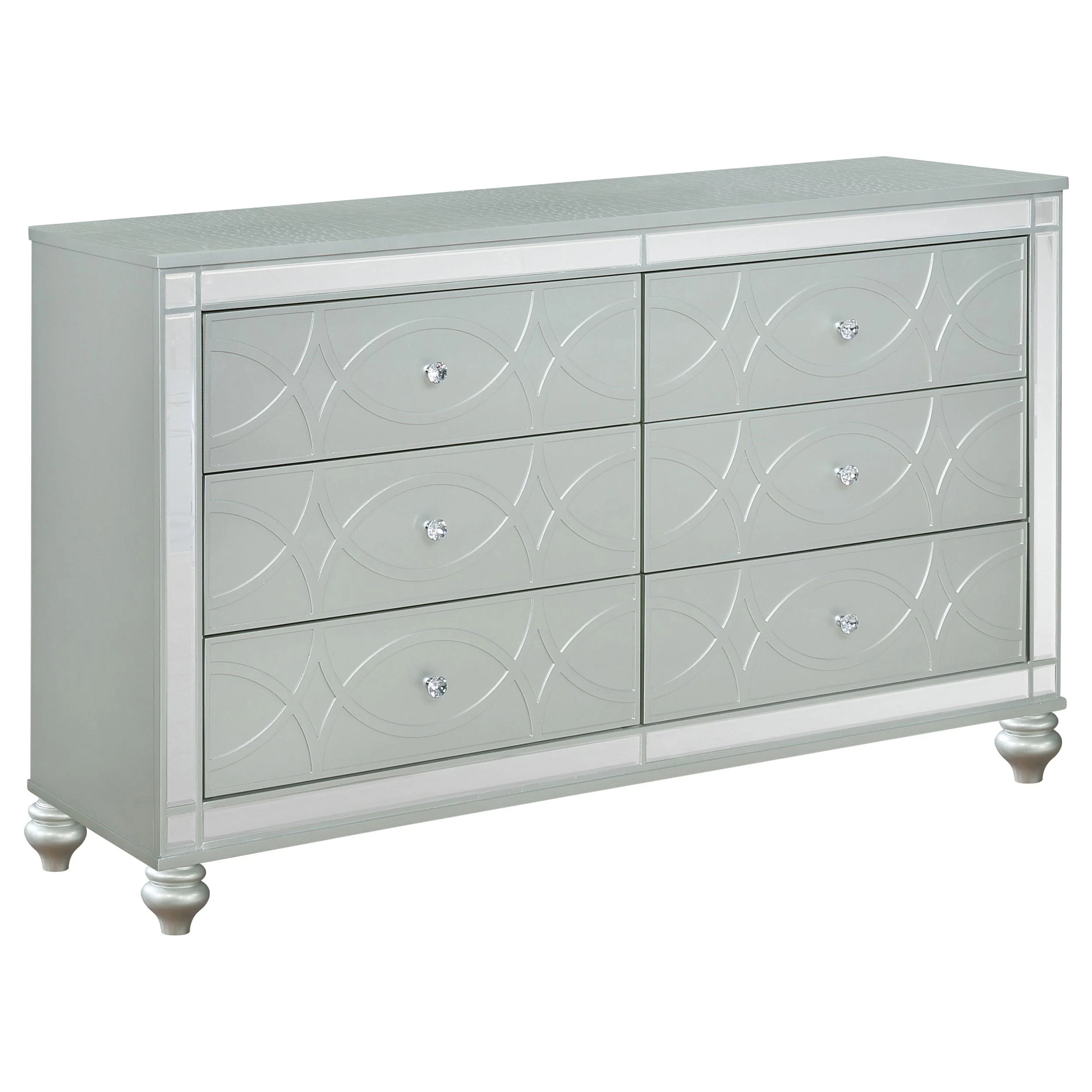 Coaster Furniture Gunnison 223213 6-Drawer Dresser - Silver Metallic - Image 1