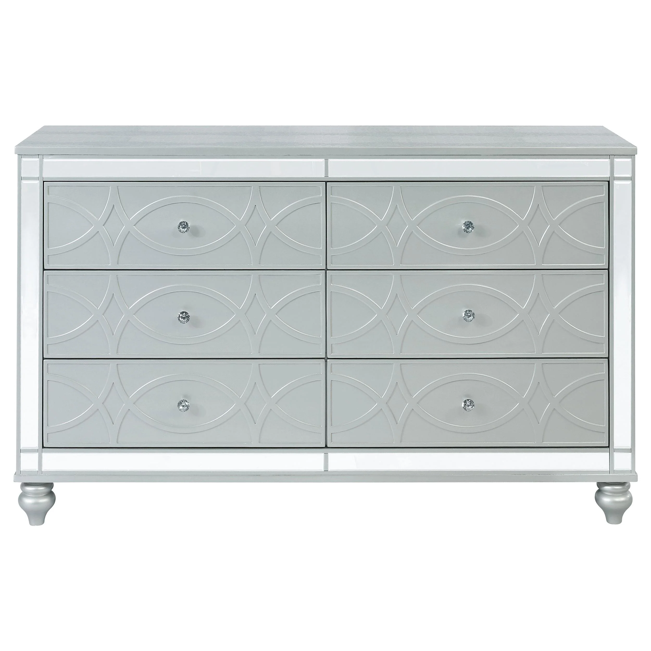 Coaster Furniture Gunnison 223213 6-Drawer Dresser - Silver Metallic - Image 2