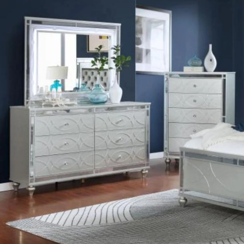 Coaster Furniture Gunnison 223214 Dresser Mirror – Silver Metallic