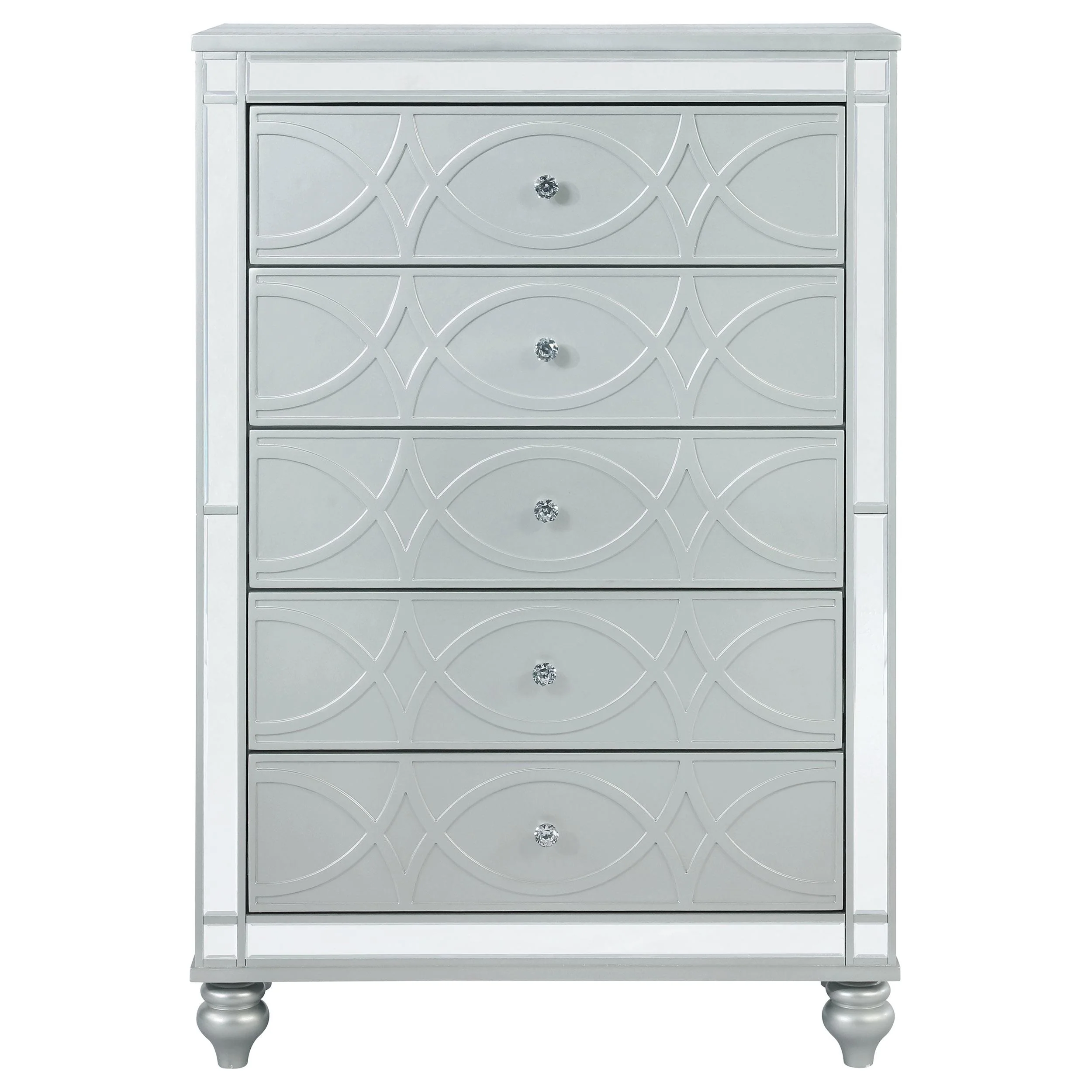 Coaster Furniture Gunnison 223215 5-Drawer Bedroom Chest - Silver Metallic - Image 2