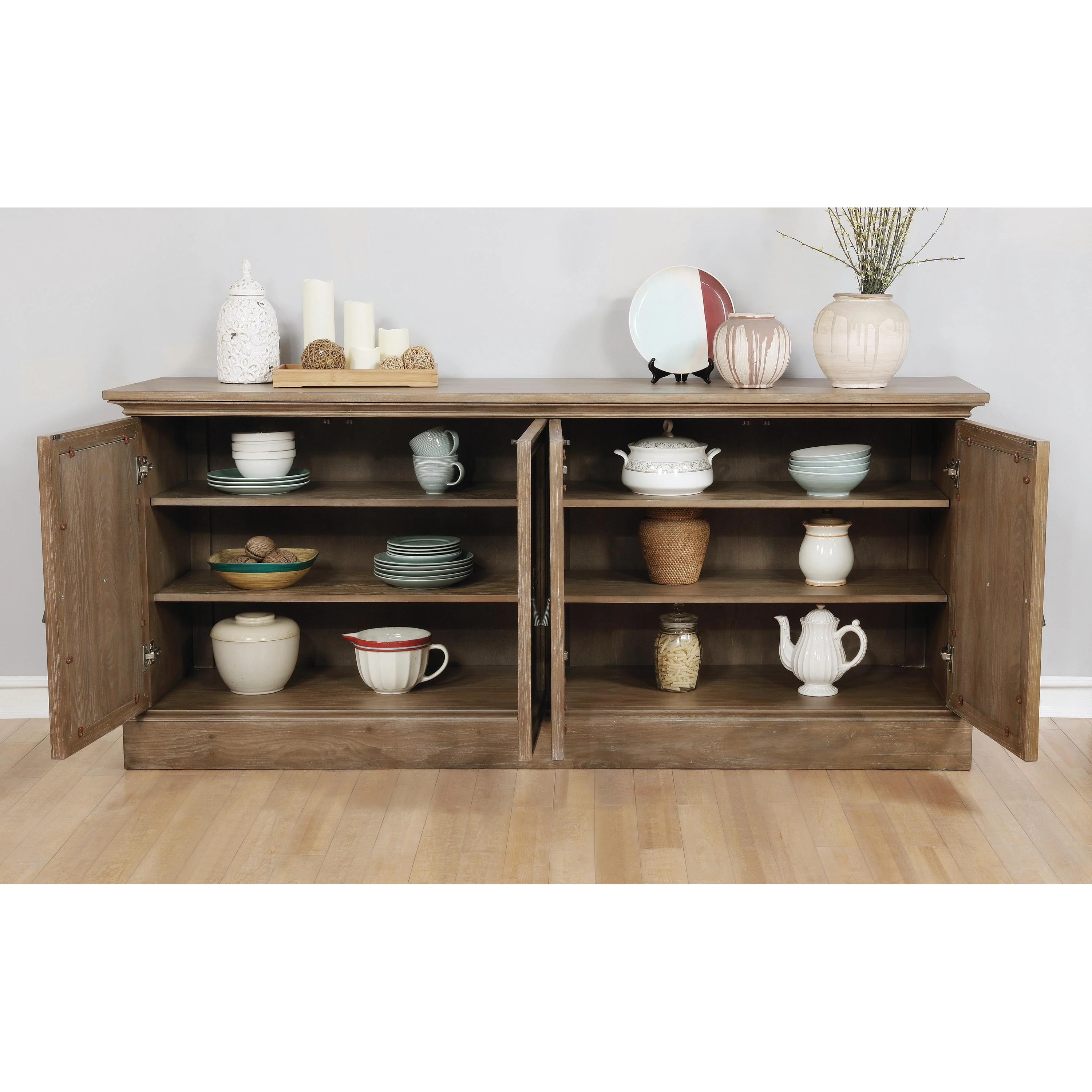 Coaster Furniture Brockway 110295 4-door Dining Sideboard Buffet Cabinet - Barley Brown - Image 2
