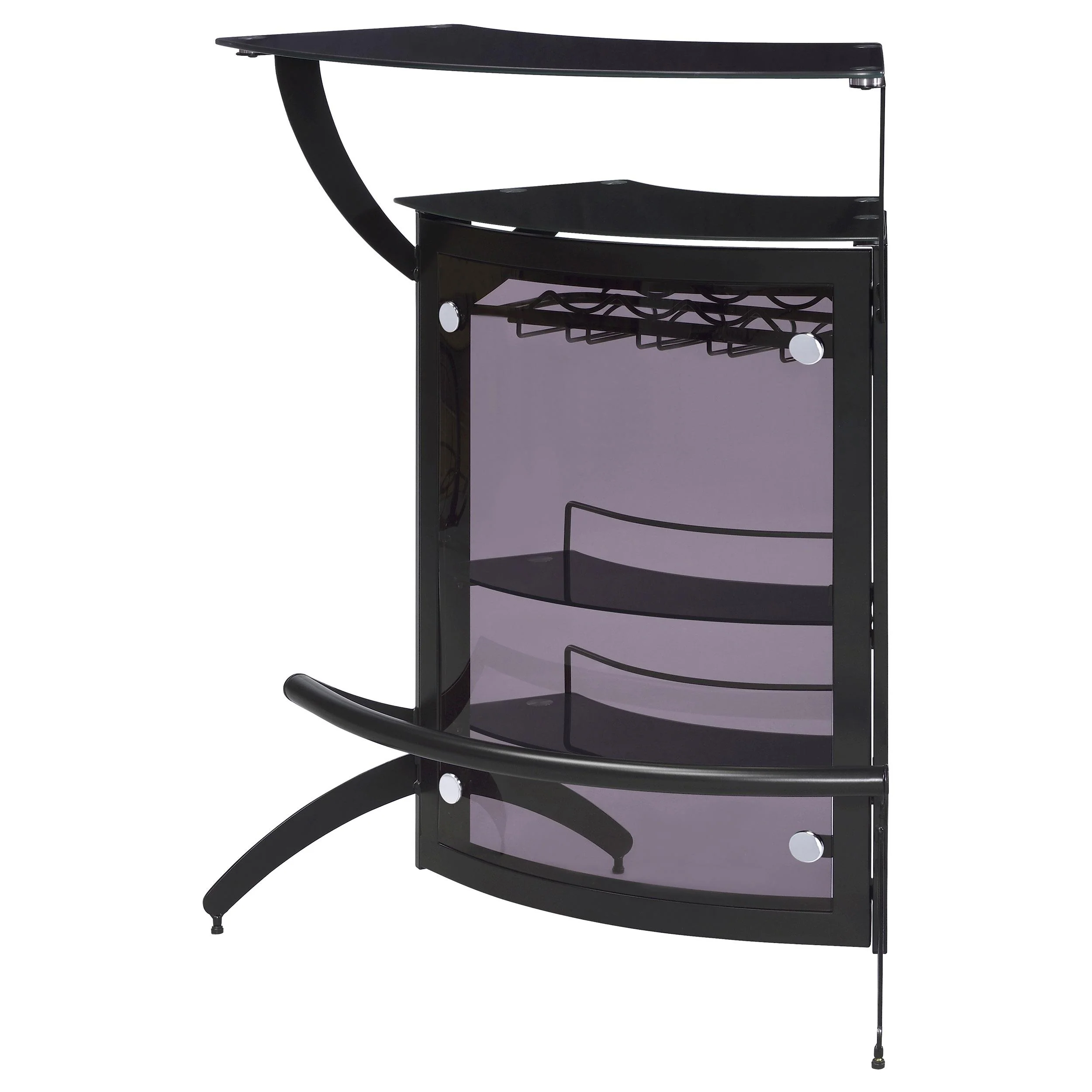 Coaster Furniture Dallas 182135 2-shelf Curved Freestanding Home Bar Cabinet - Black - Image 3