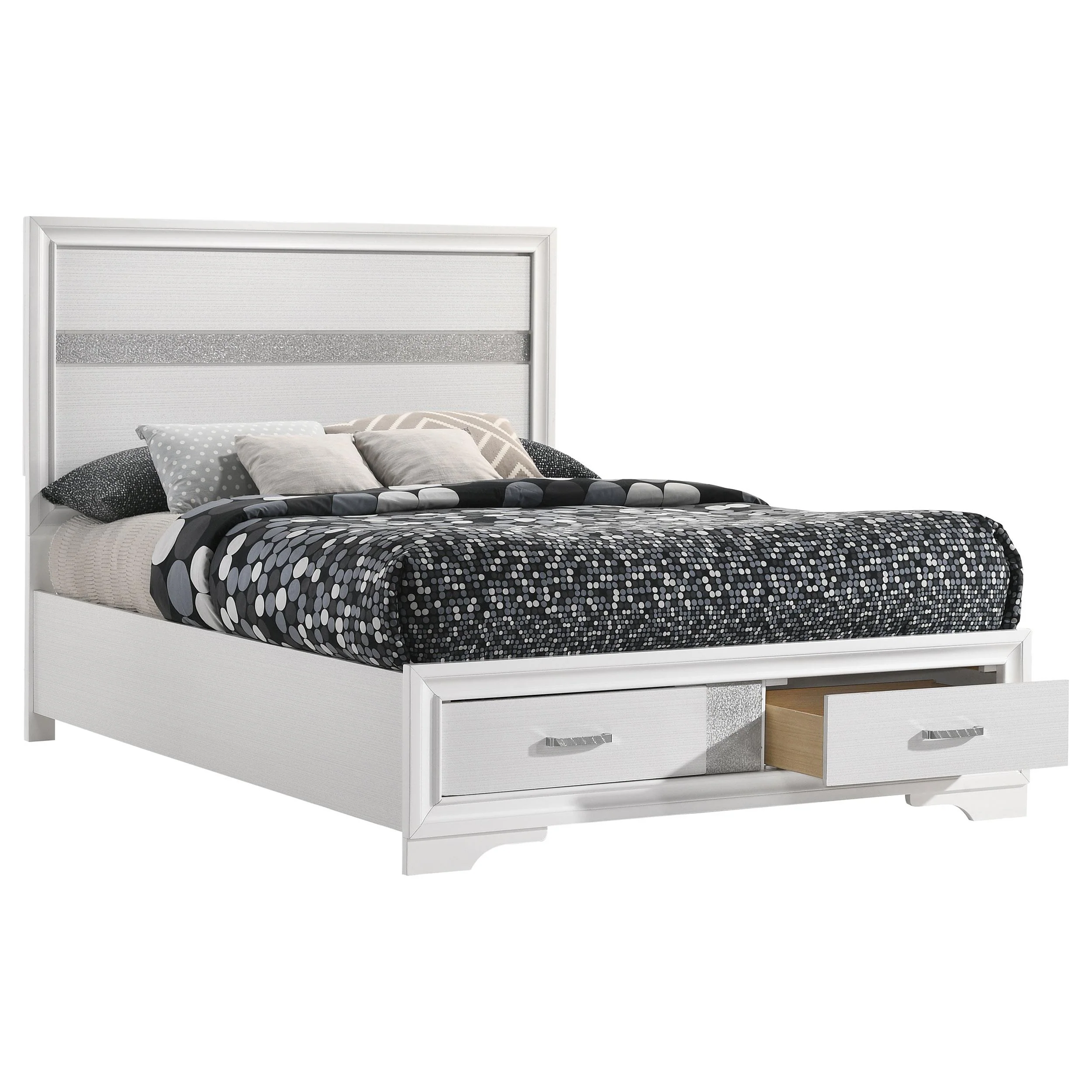 Coaster Furniture Miranda 205111F 51-inch Wood Full Storage Panel Bed - White - Image 2