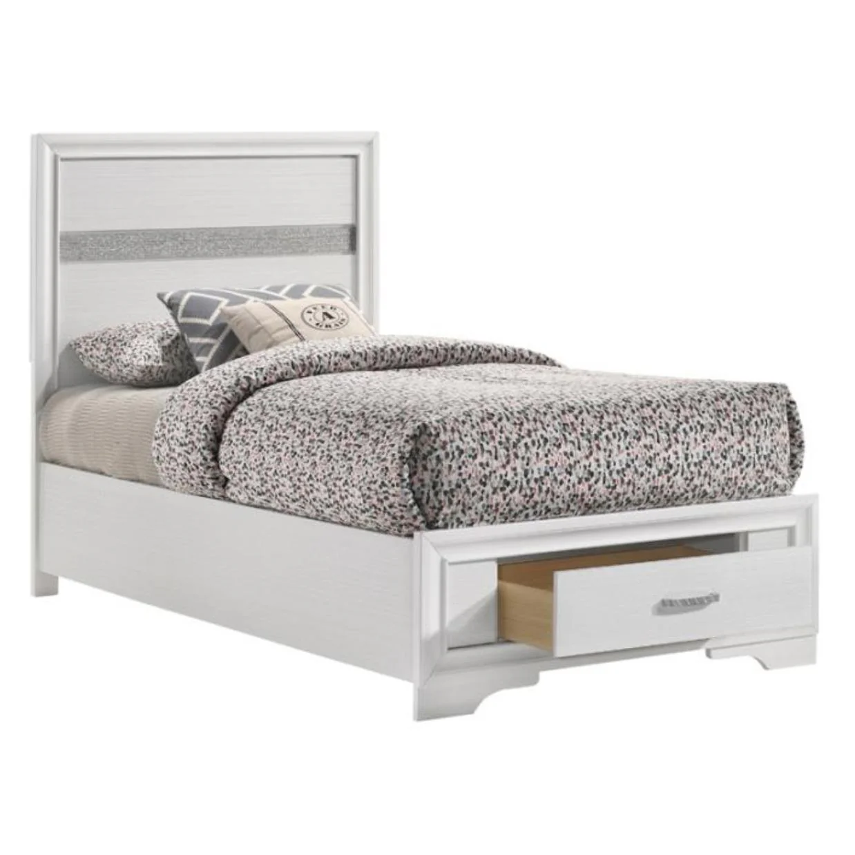Coaster Furniture Miranda 205111T 51-inch Wood Twin Storage Panel Bed - White - Image 1