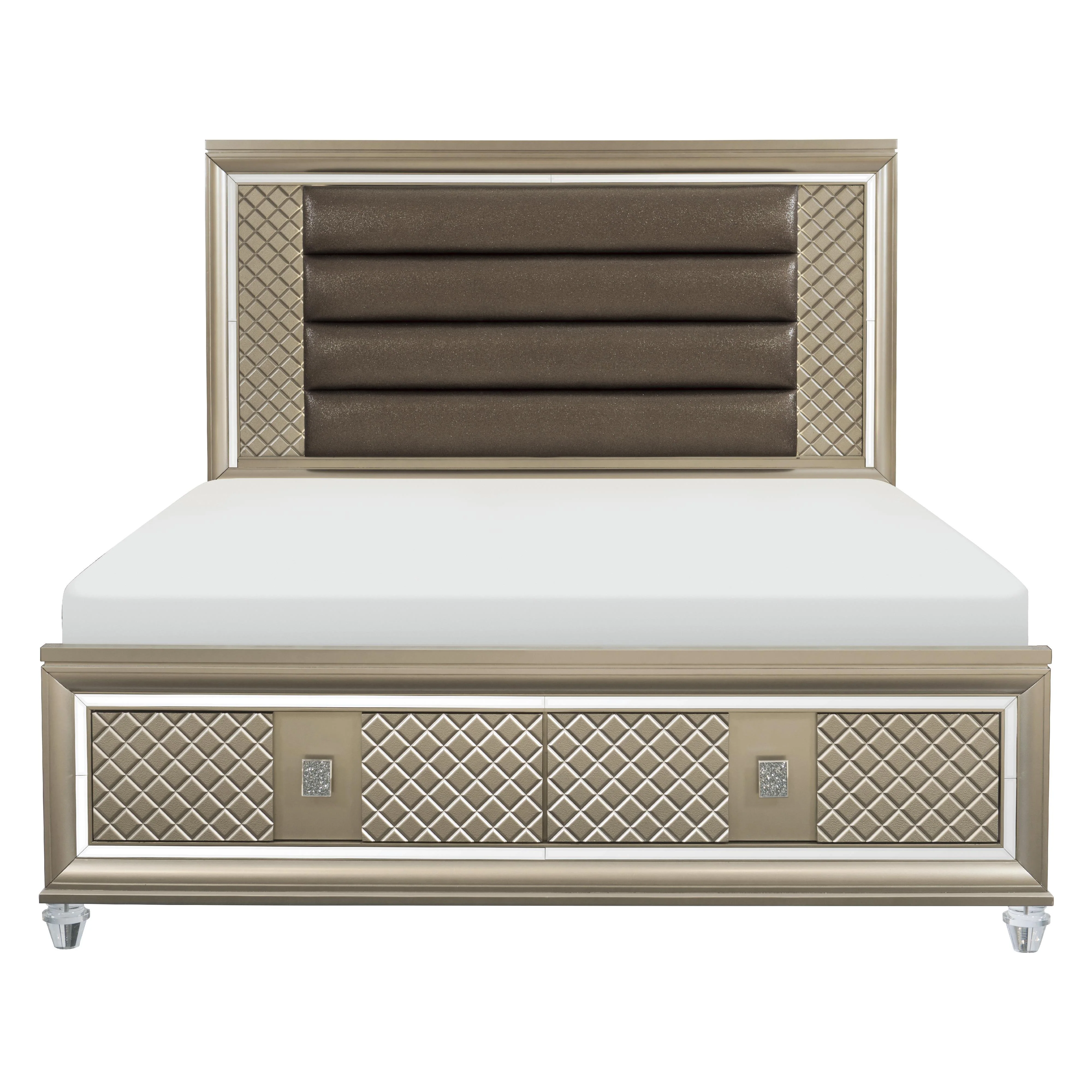 Homelegance Loudon 1515-1* Queen Platform Bed with LED Lighting and Storage Footboard - Image 1