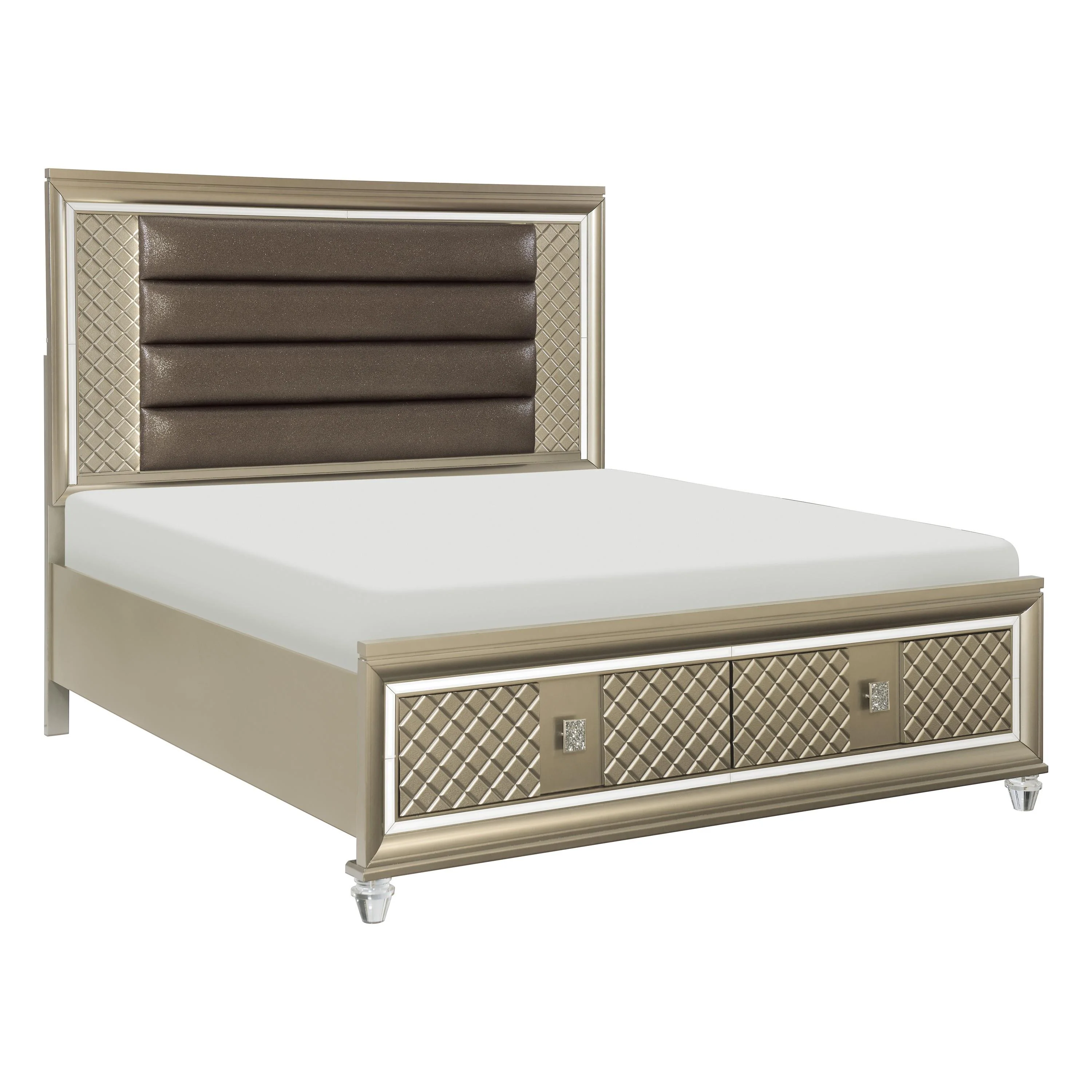 Homelegance Loudon 1515-1* Queen Platform Bed with LED Lighting and Storage Footboard - Image 2