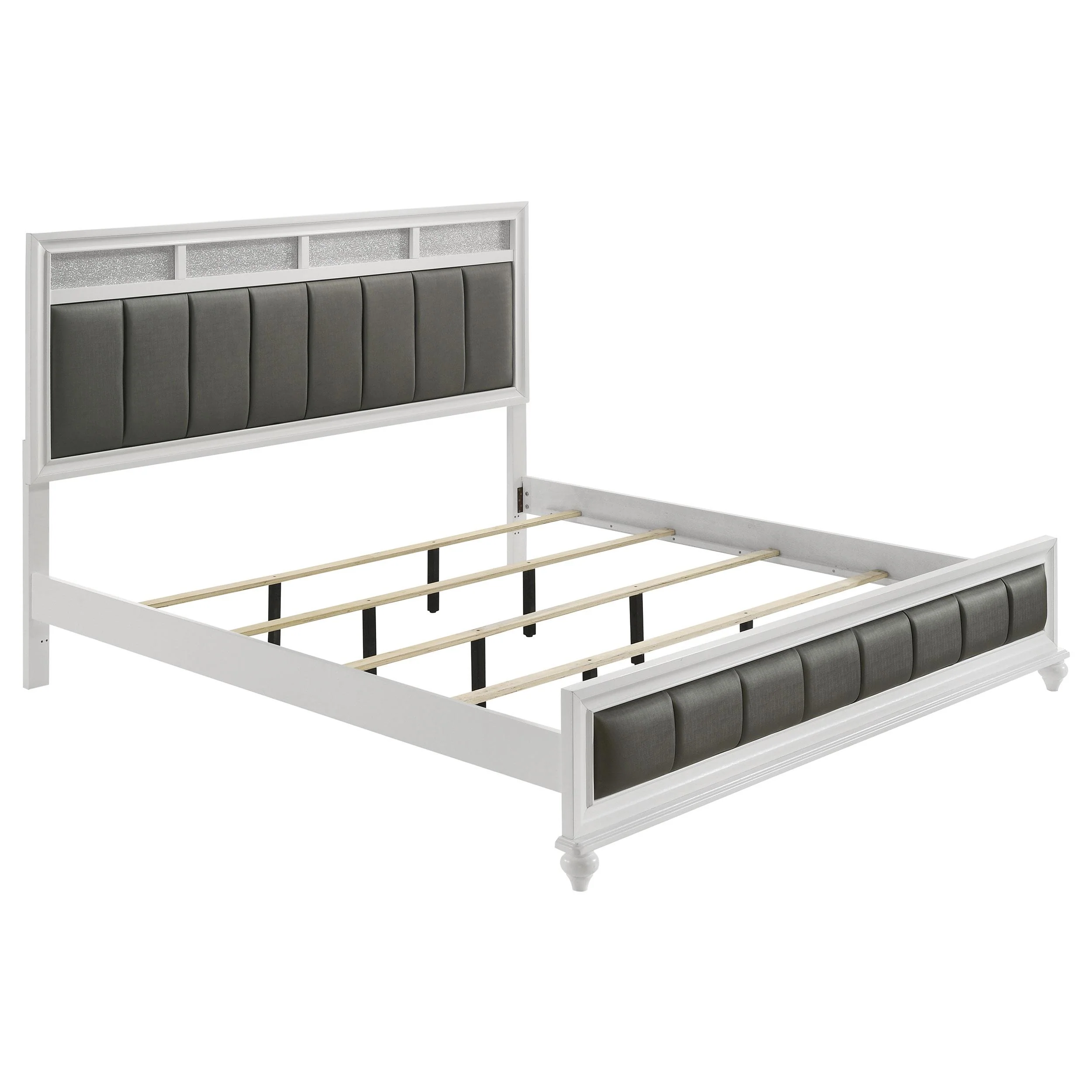 Coaster Furniture Barzini 205891KE Wood Eastern King Panel Bed - White - Image 1