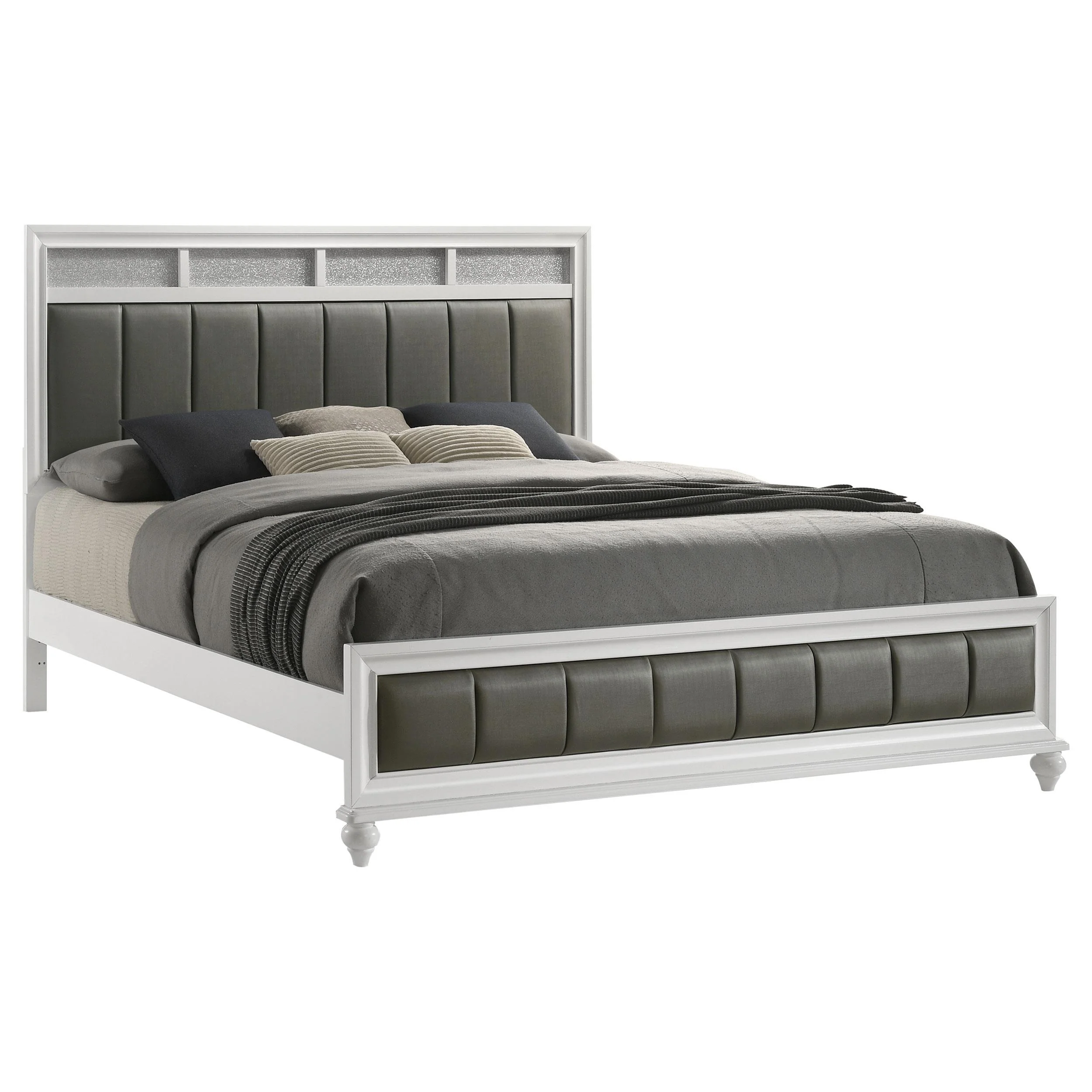 Coaster Furniture Barzini 205891KE Wood Eastern King Panel Bed - White - Image 2