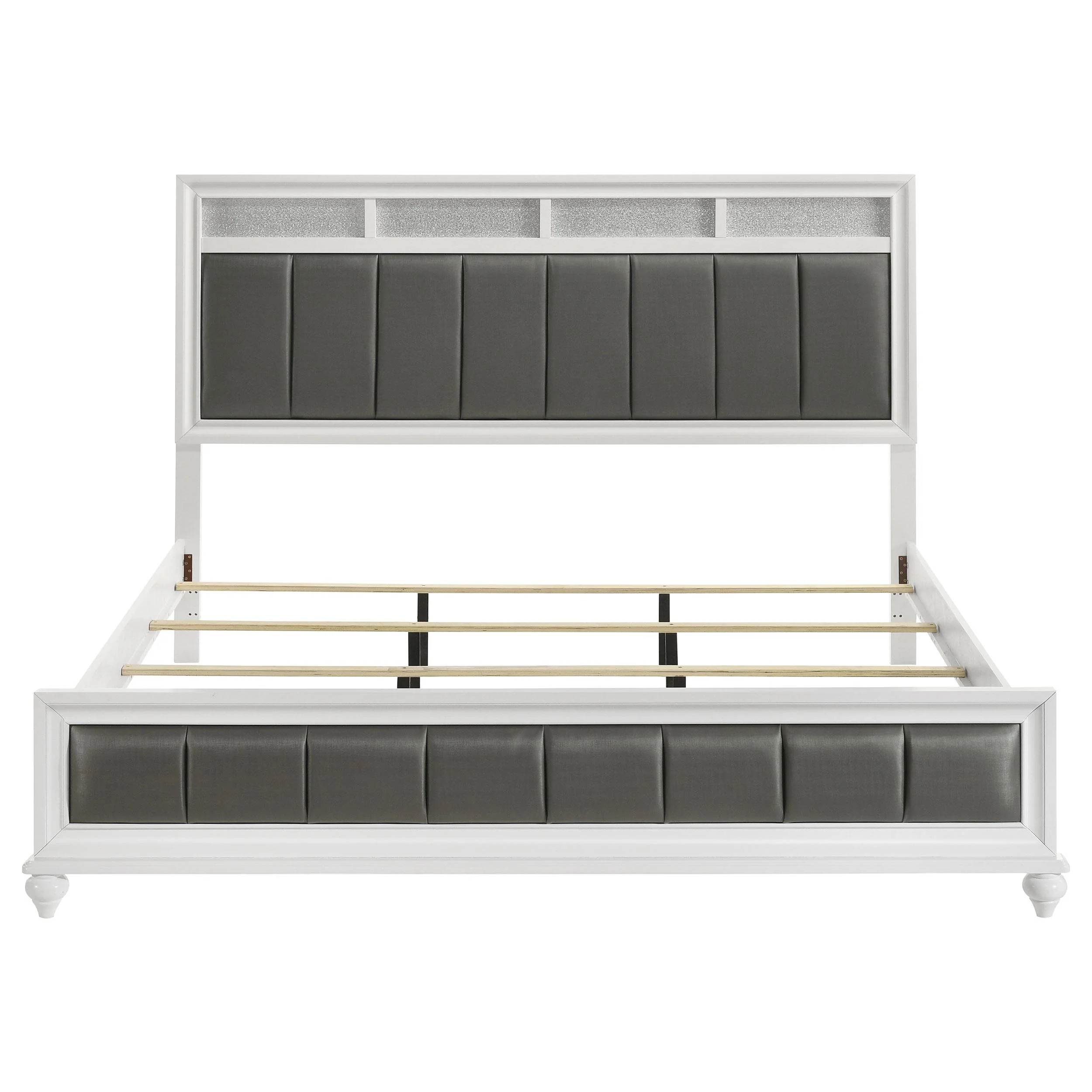 Coaster Furniture Barzini 205891KE Wood Eastern King Panel Bed - White - Image 3