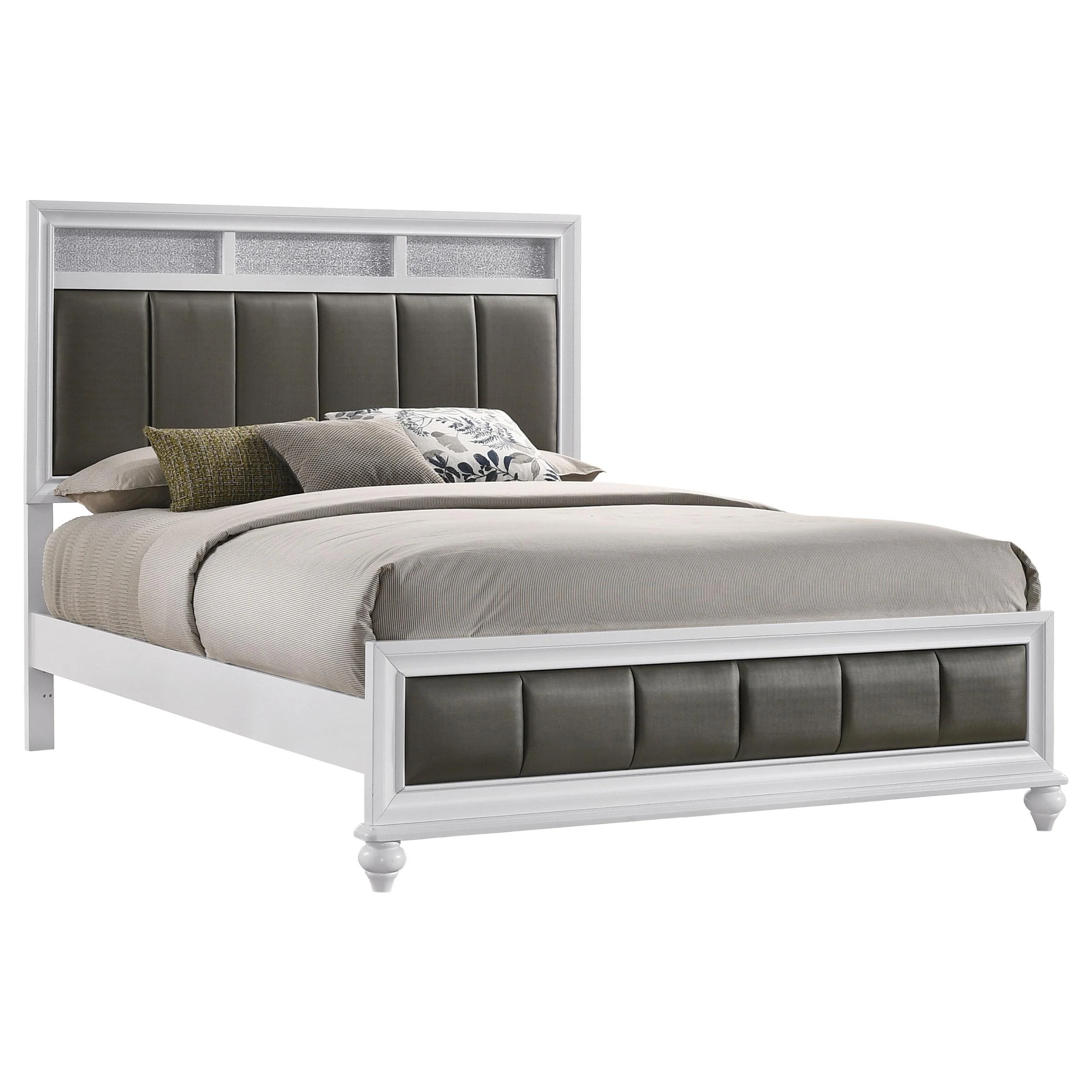 Coaster Furniture Barzini 205891Q Wood Queen Panel Bed - White - Image 2