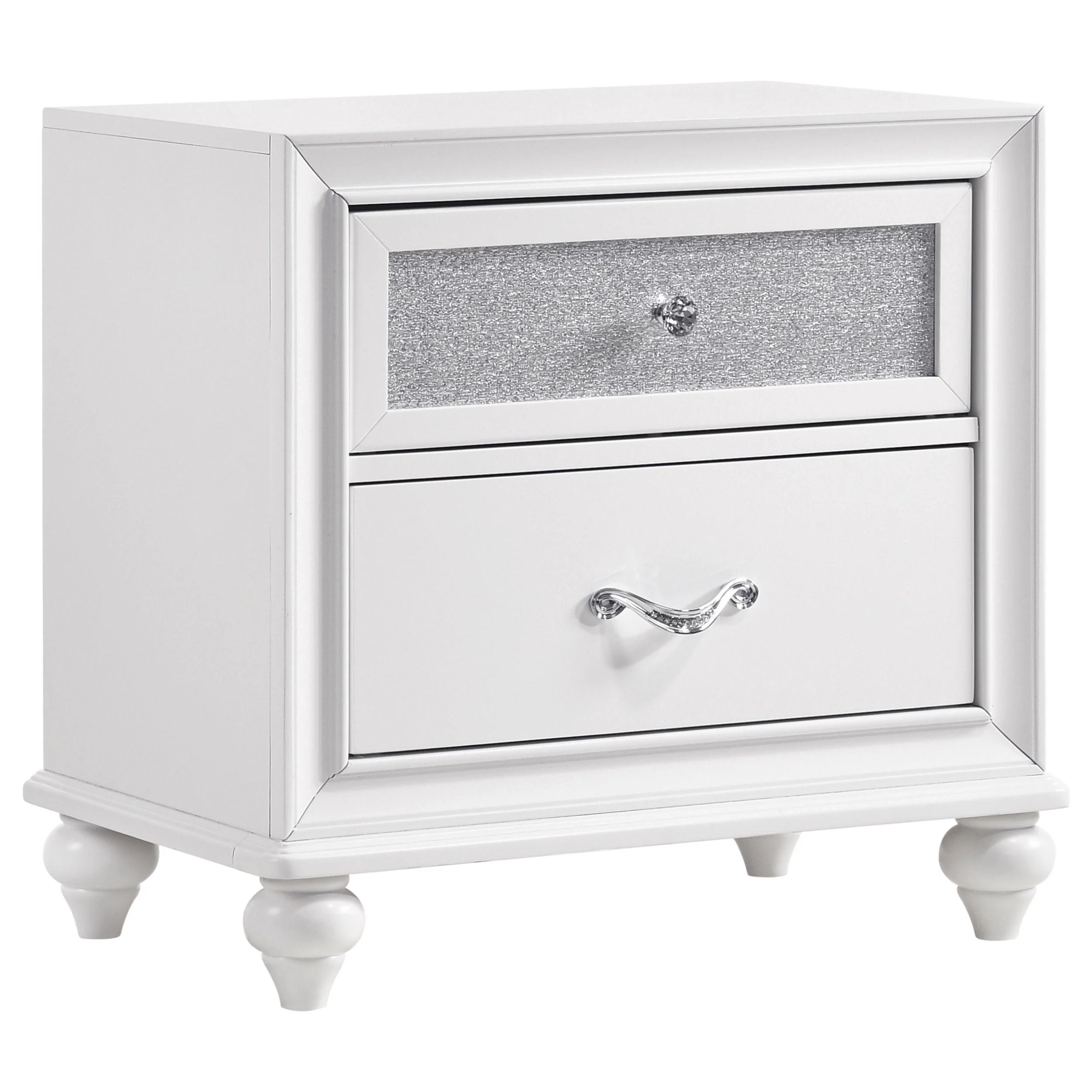 Coaster Furniture Barzini 205892 2-Drawer Nightstand – White