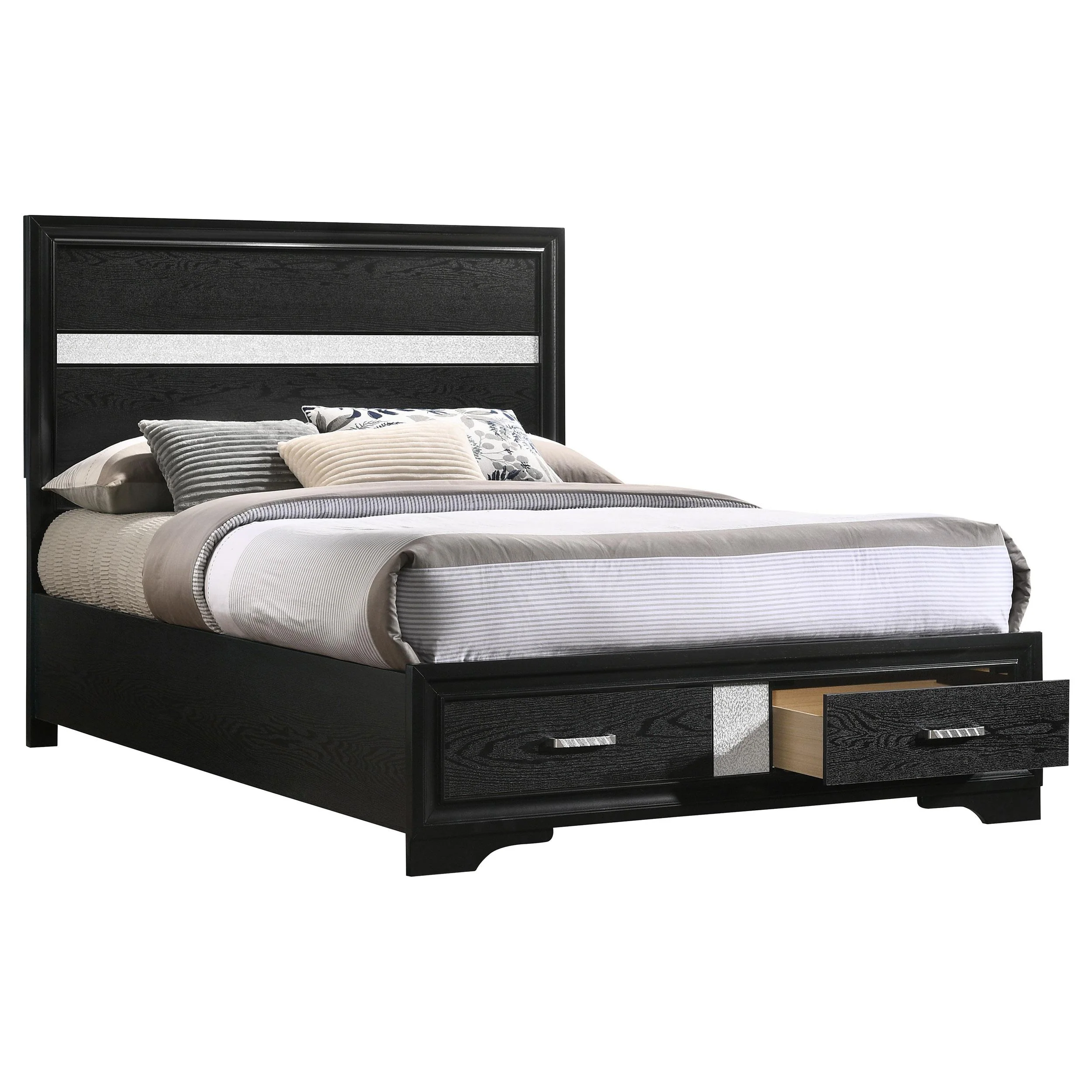Coaster Furniture Miranda 206361F 51-inch Wood Full Storage Panel Bed - Black - Image 2