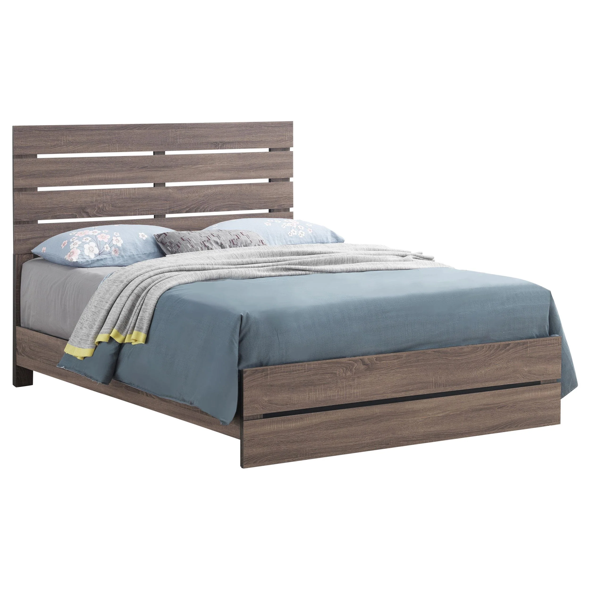 Coaster Furniture Brantford 207041KE Wood Eastern King Panel Bed - Barrel Oak - Image 2