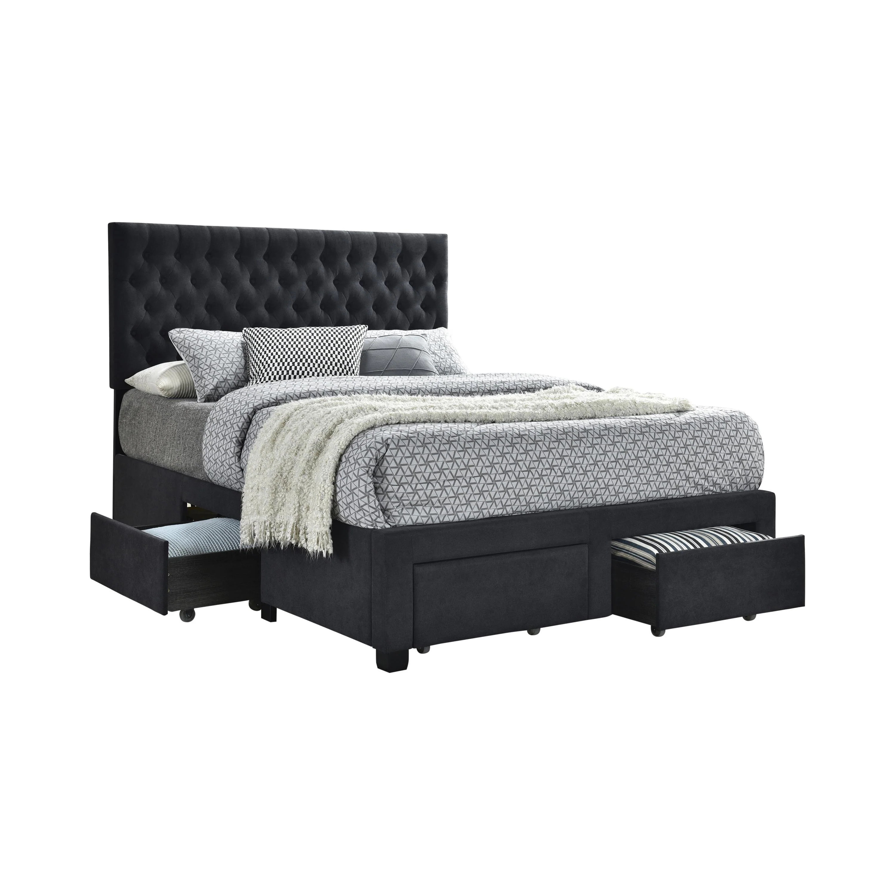 Coaster Furniture Soledad 305877F Upholstered Full Storage Panel Bed - Grey - Image 1