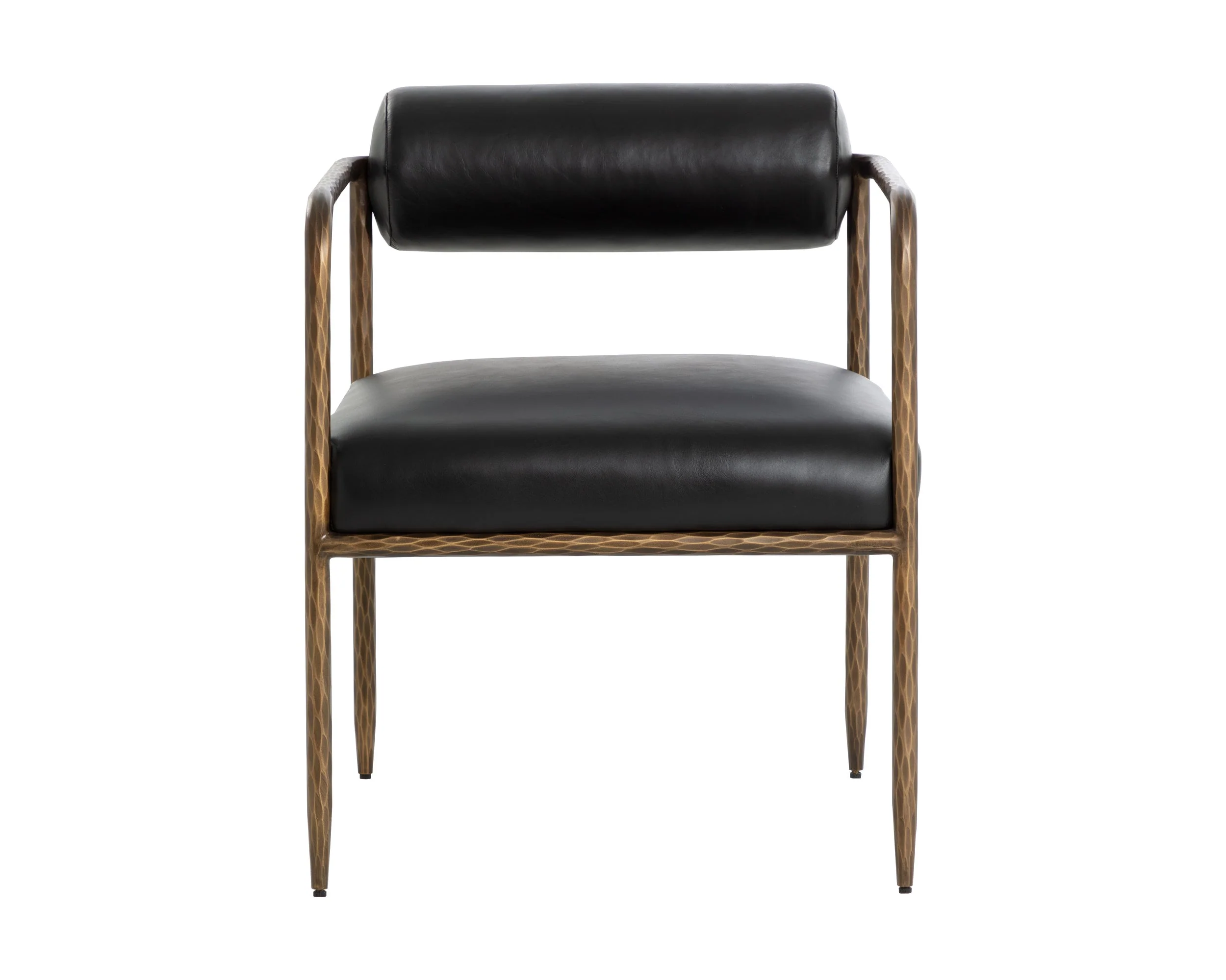 Ajani Dining Armchair - Charcoal Black Leather - Image 2