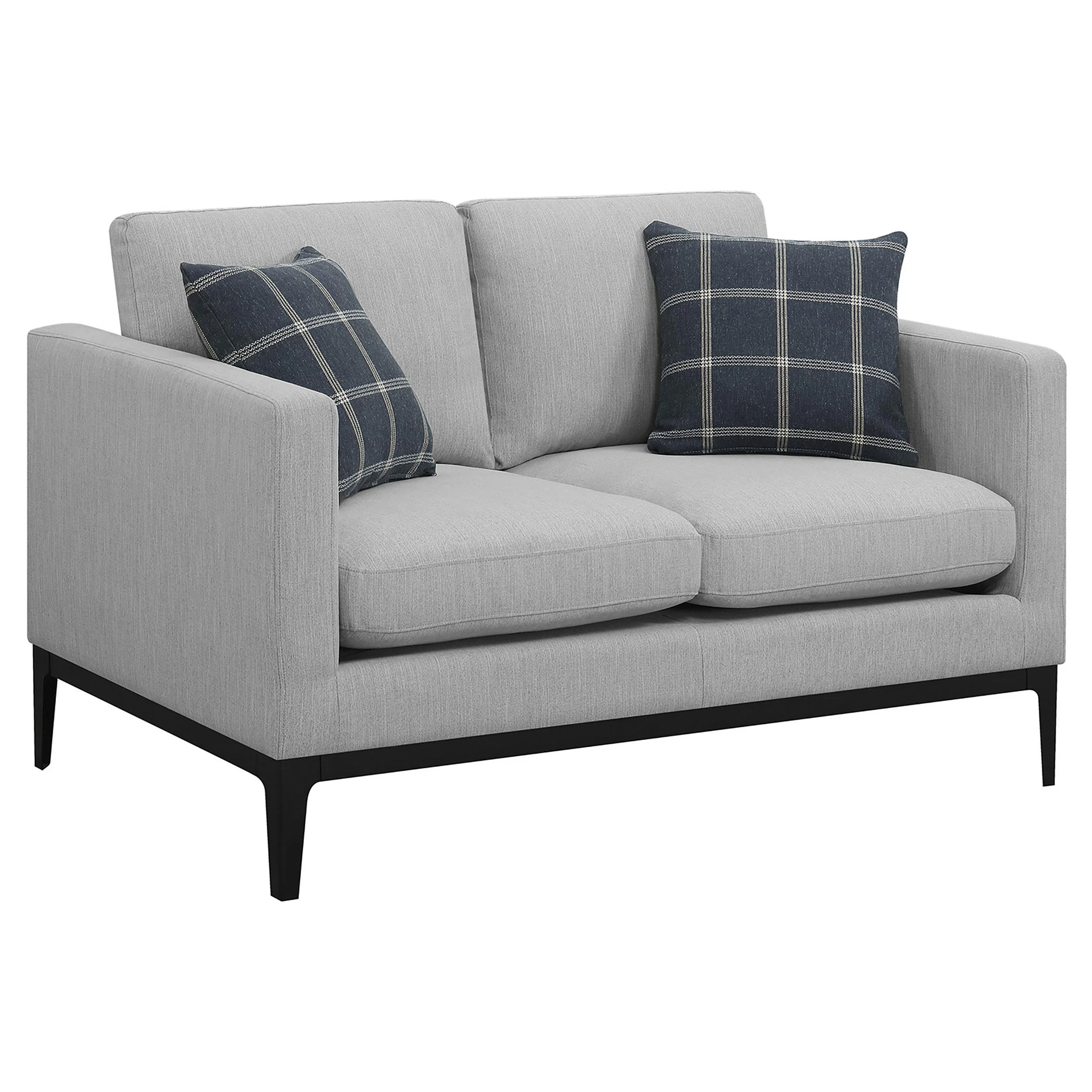 Coaster Furniture Apperson 508682 Upholstered Track Arm Loveseat - Light Grey - Image 1