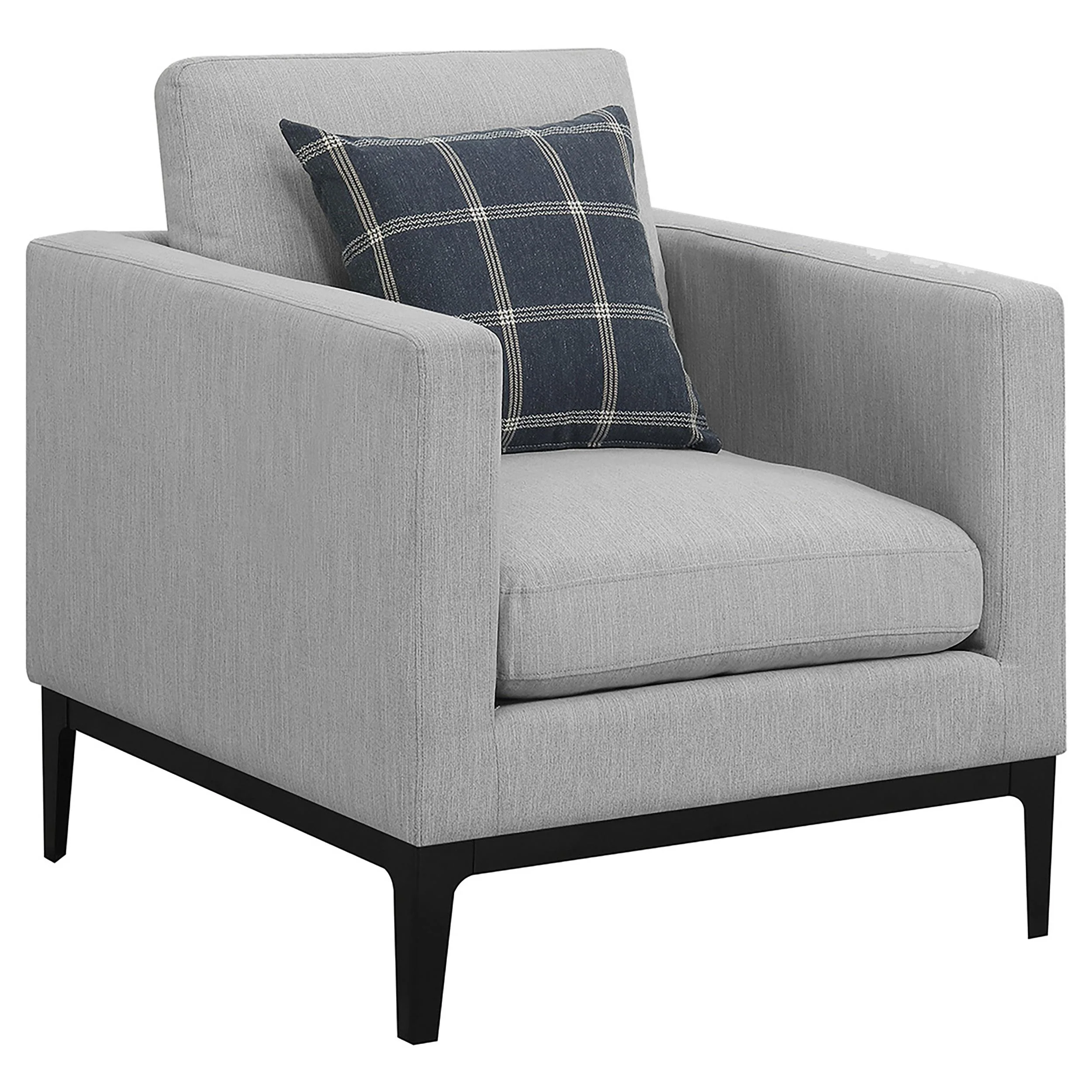 Coaster Furniture Apperson 508683 Upholstered Track Arm Accent Chair - Light Grey - Image 2