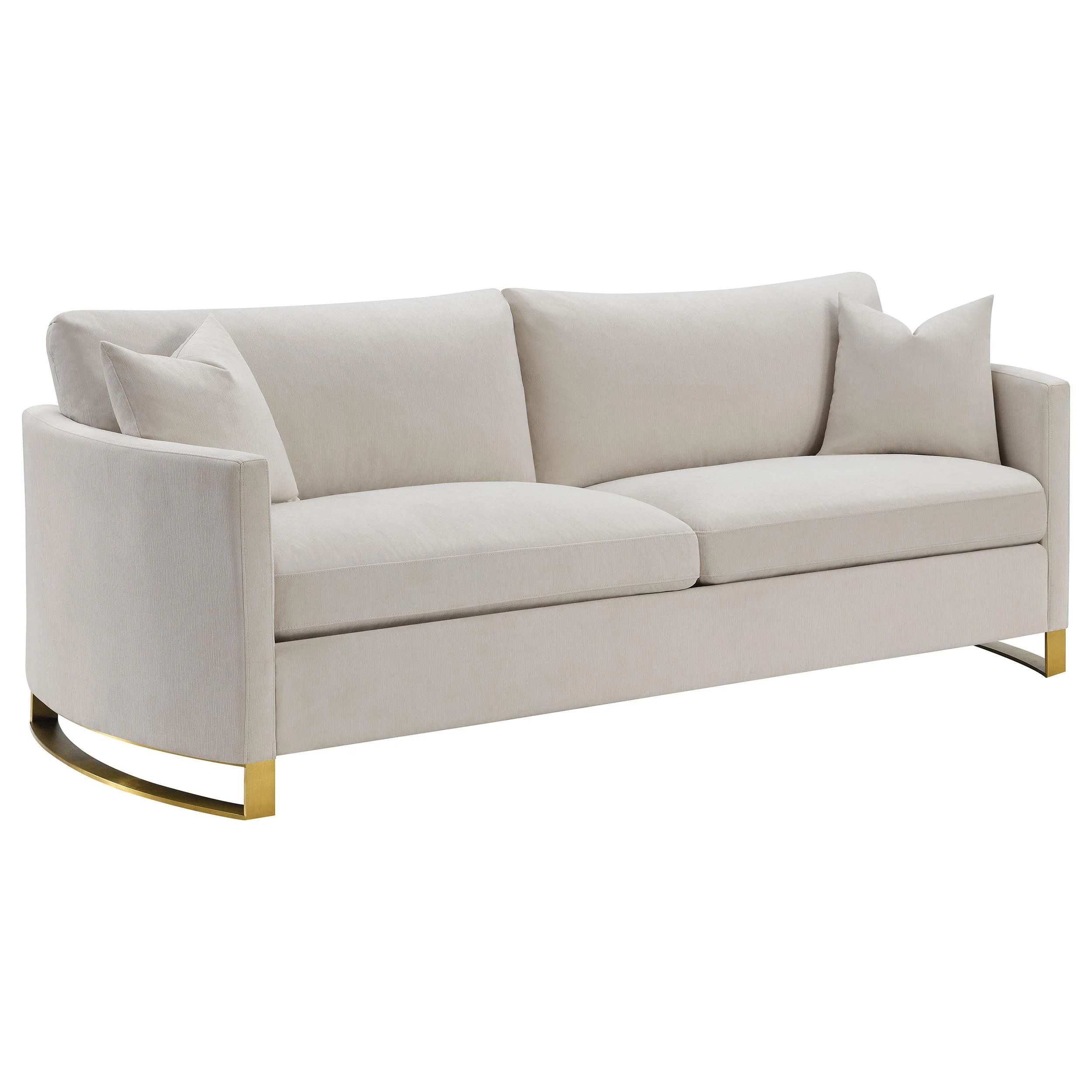 Coaster Furniture Corliss 508821 Upholstered Curved Track Arm Sofa - Beige - Image 1