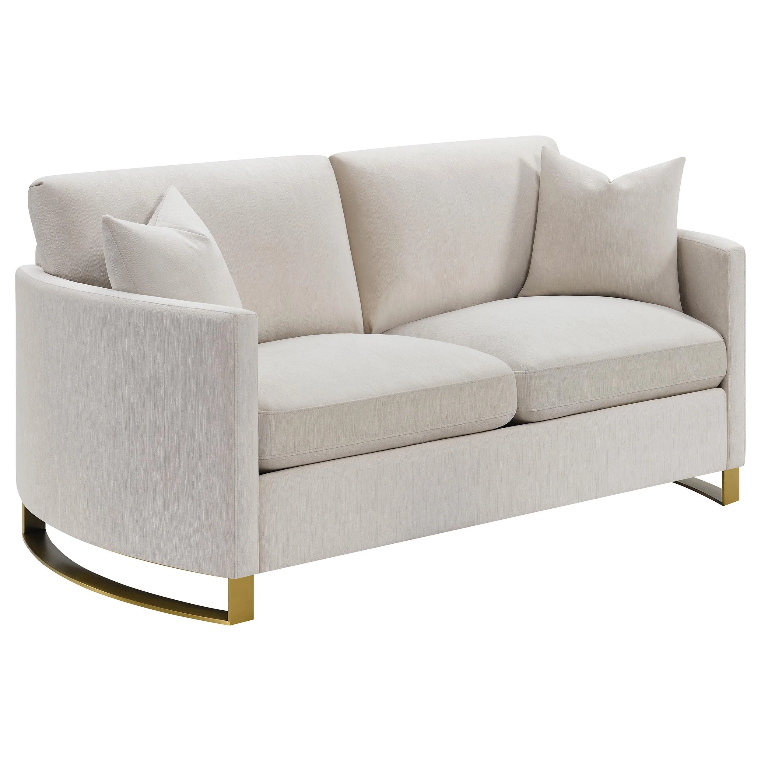 Coaster Furniture Corliss 508822 Upholstered Curved Track Arm Loveseat - Beige - Image 1