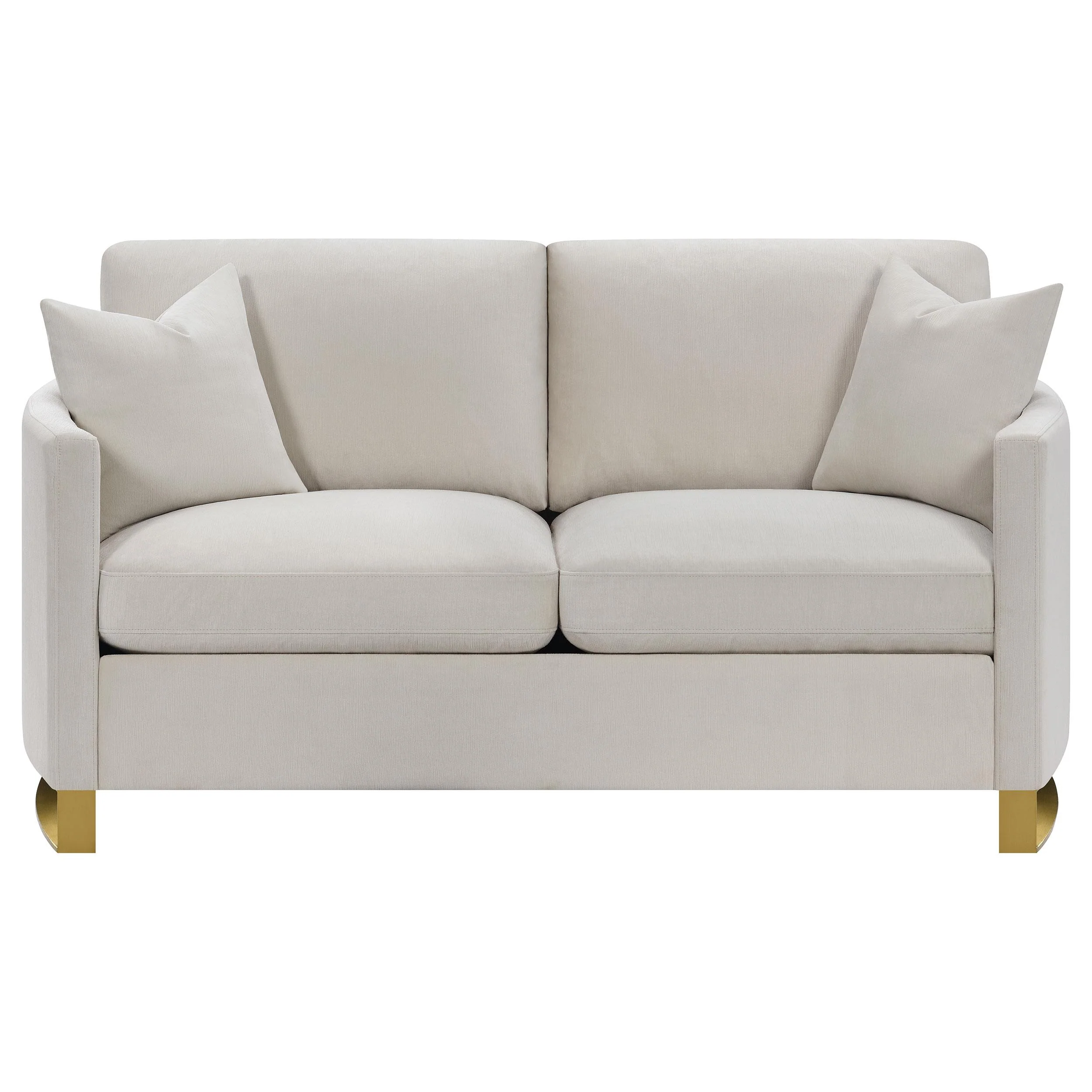 Coaster Furniture Corliss 508822 Upholstered Curved Track Arm Loveseat - Beige - Image 2