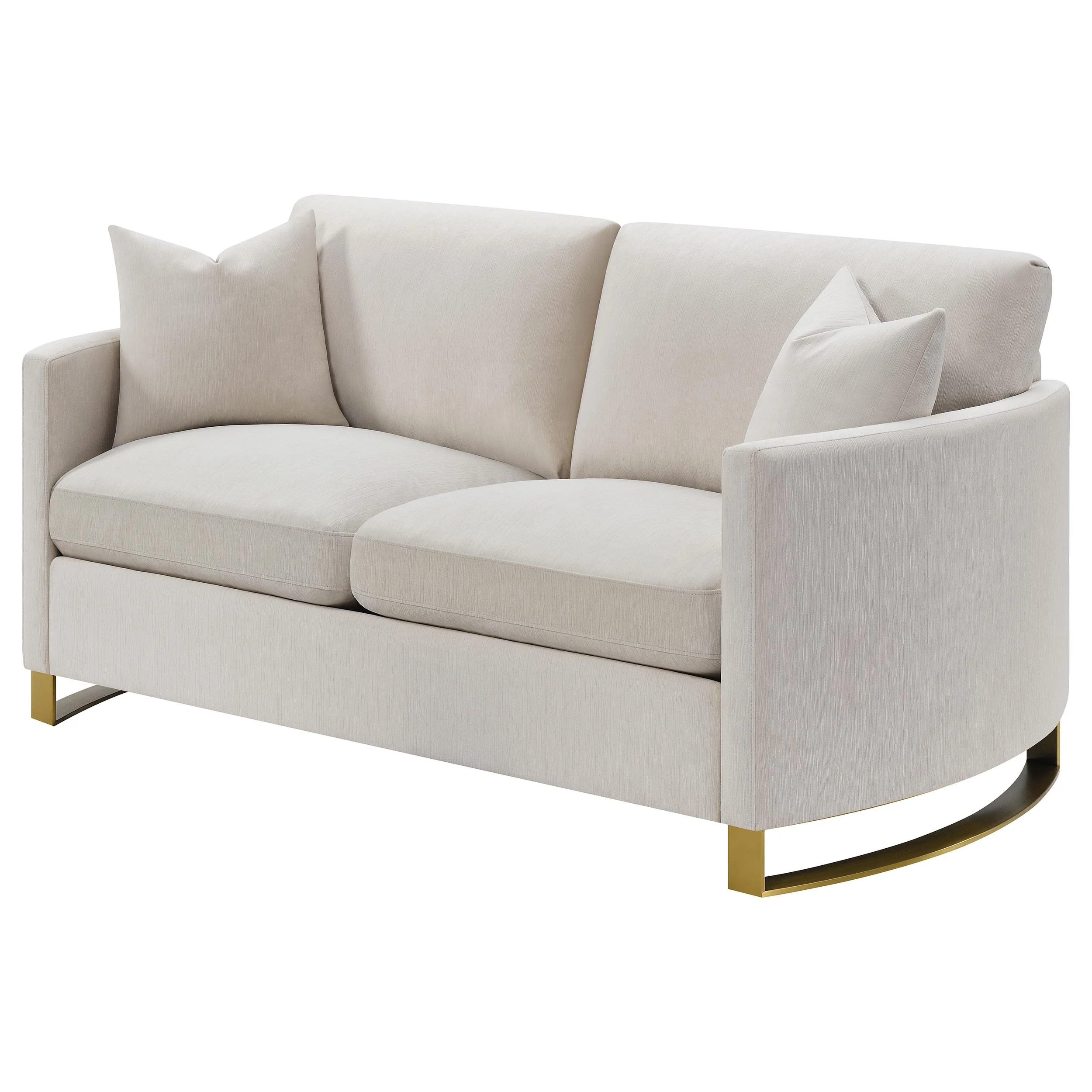 Coaster Furniture Corliss 508822 Upholstered Curved Track Arm Loveseat - Beige - Image 3