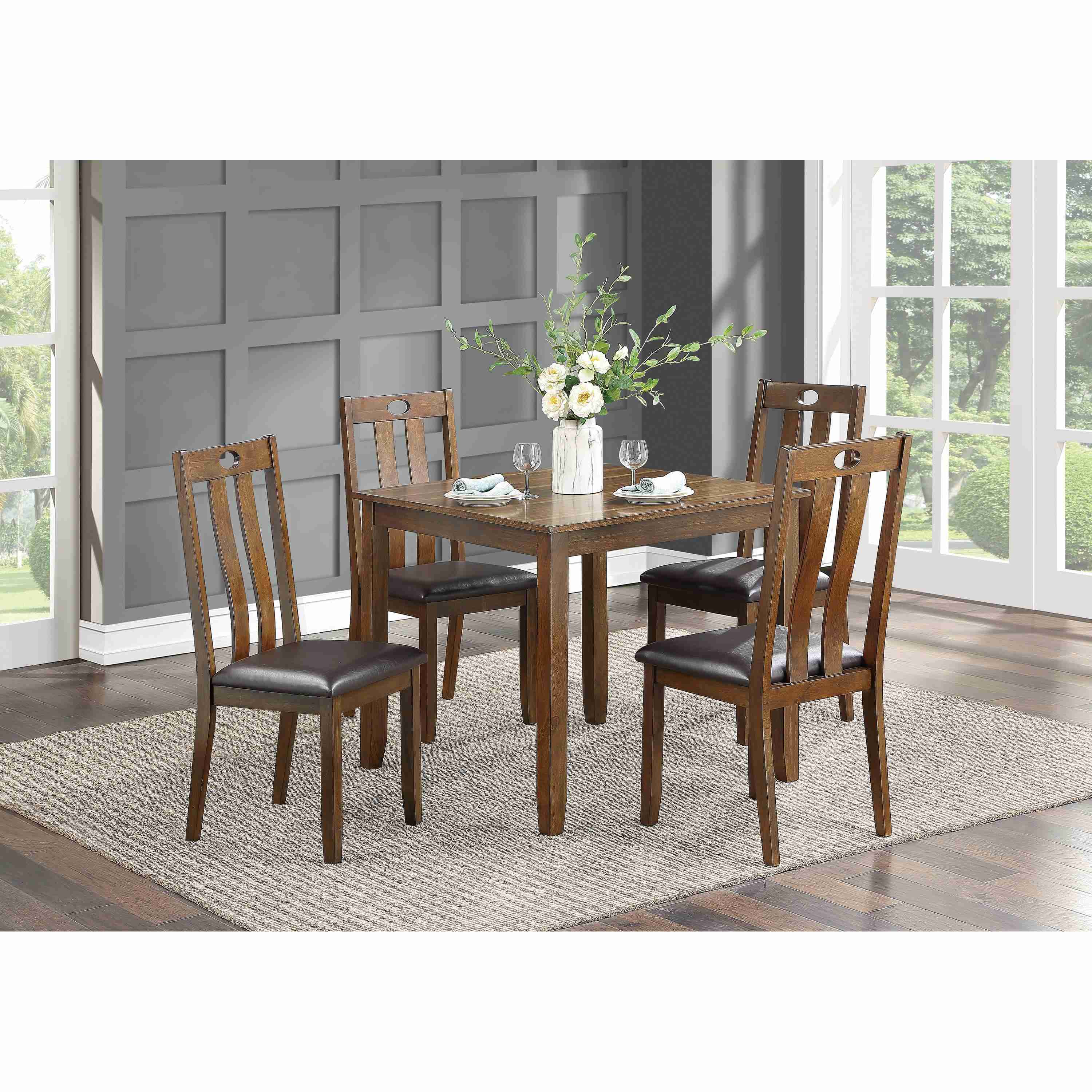 Homelegance Weston 5746 5 pc Dinette Set - Brown - Image 2
