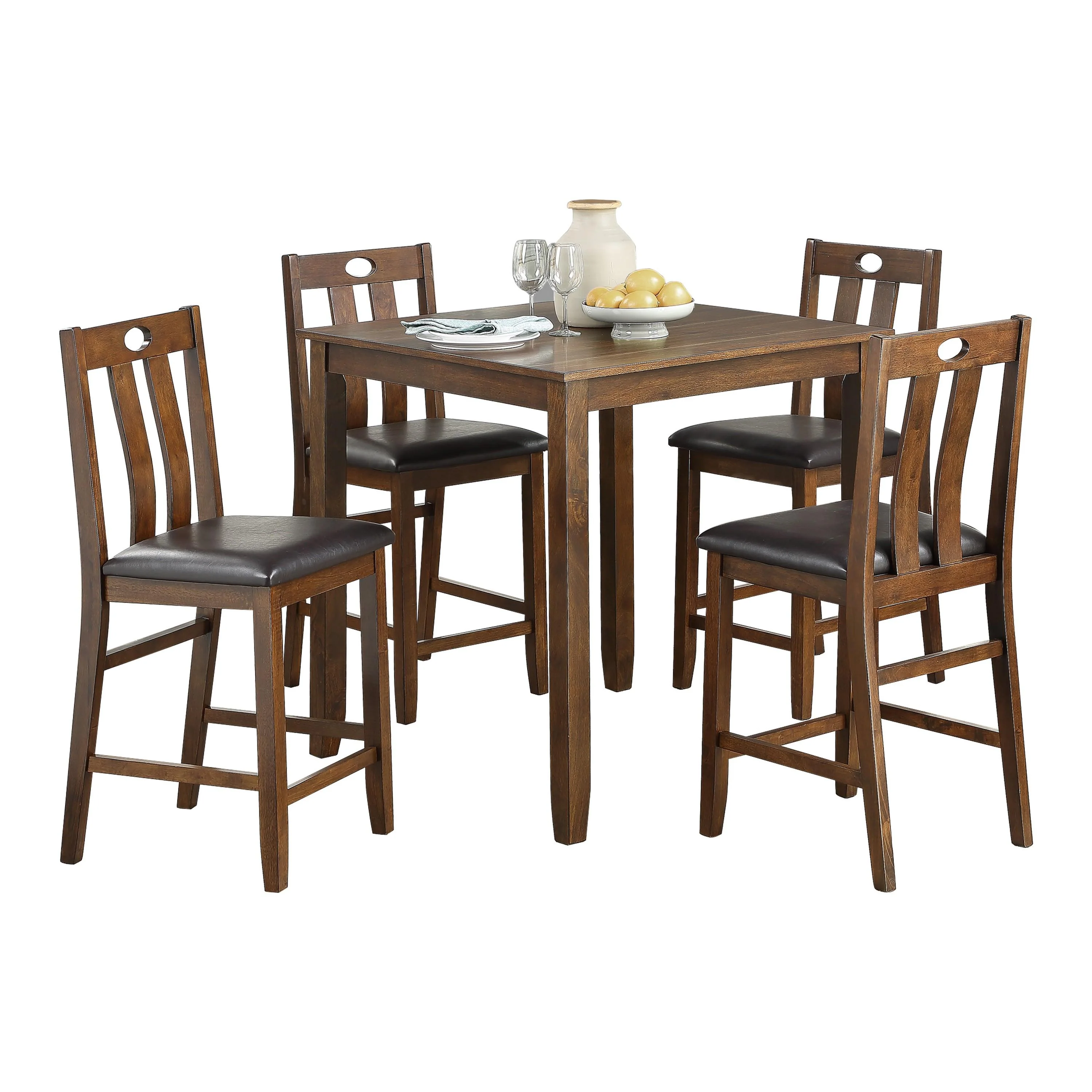 Homelegance Weston 5746-36 5 pc Counter Height Dinette Set - Brown - Image 1