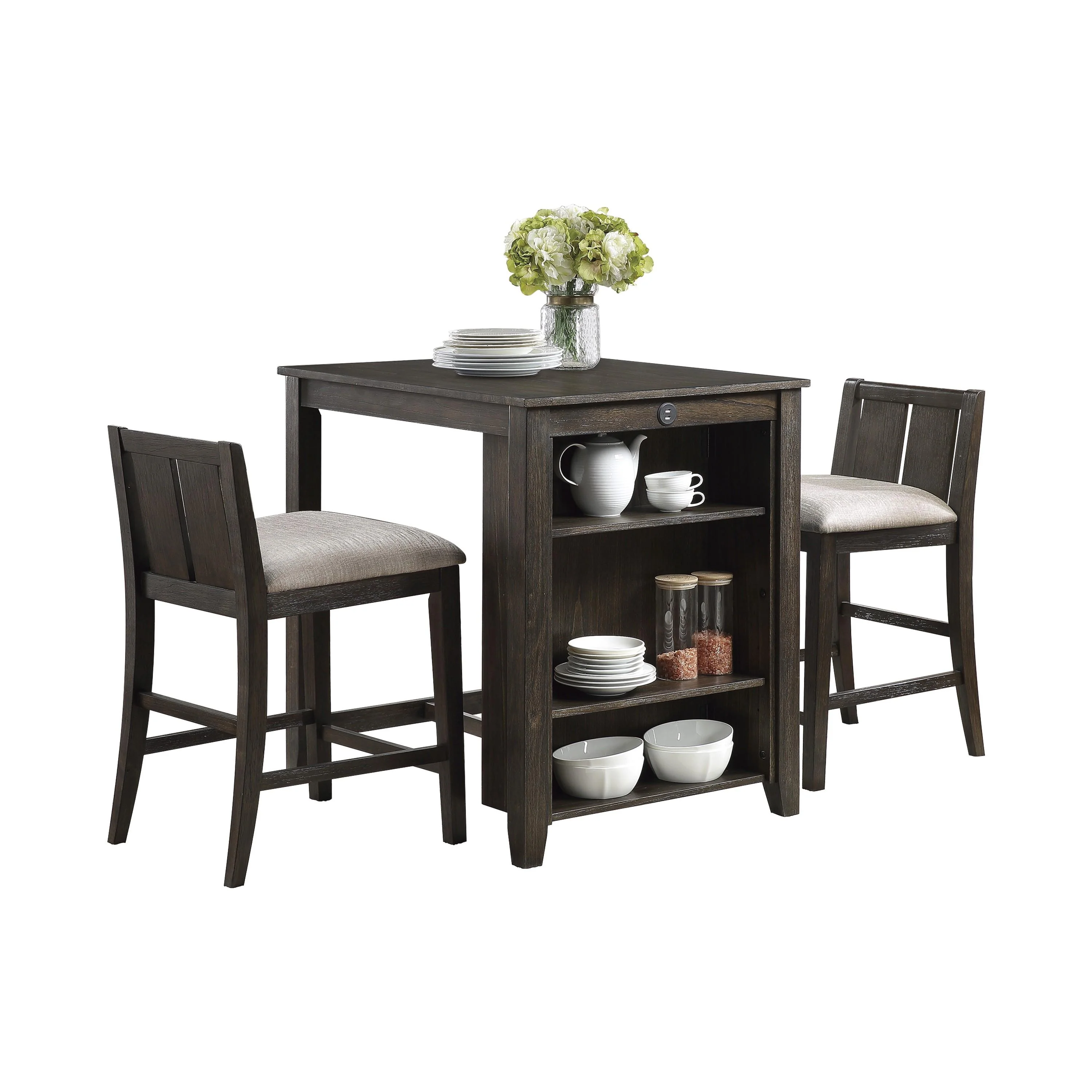 Homelegance Daye 5773DC-32 3 pc Counter Height Dinette Set - Dark Cherry - Image 1