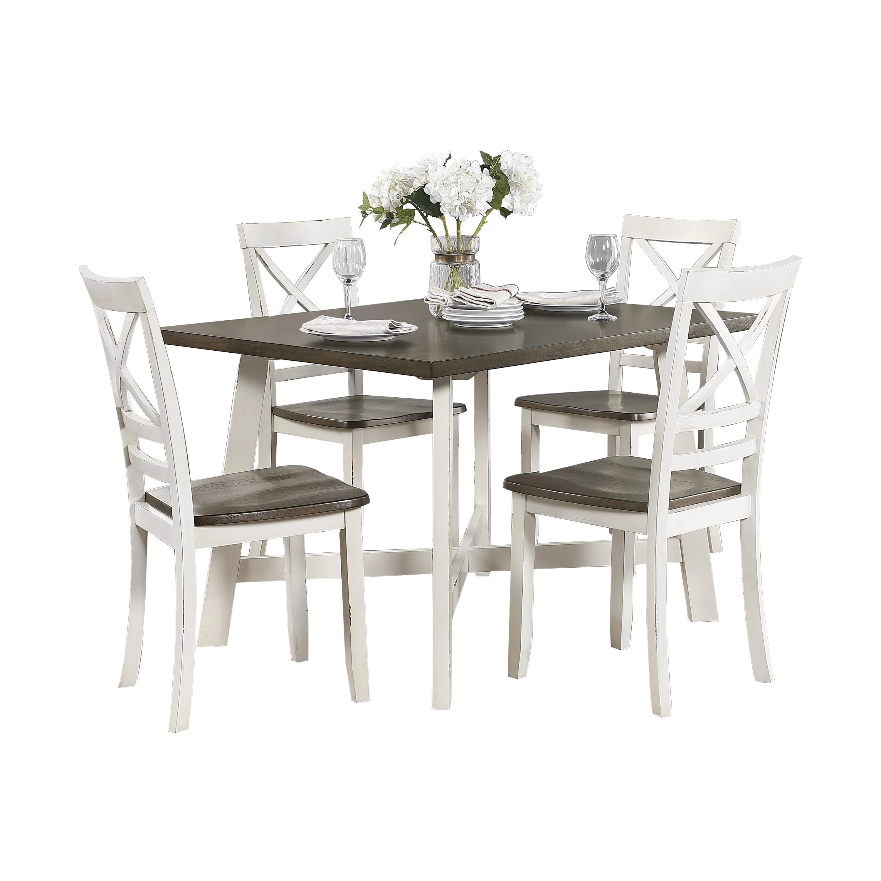 Homelegance Troy 5 pc Dinette 5777WH - Image 1