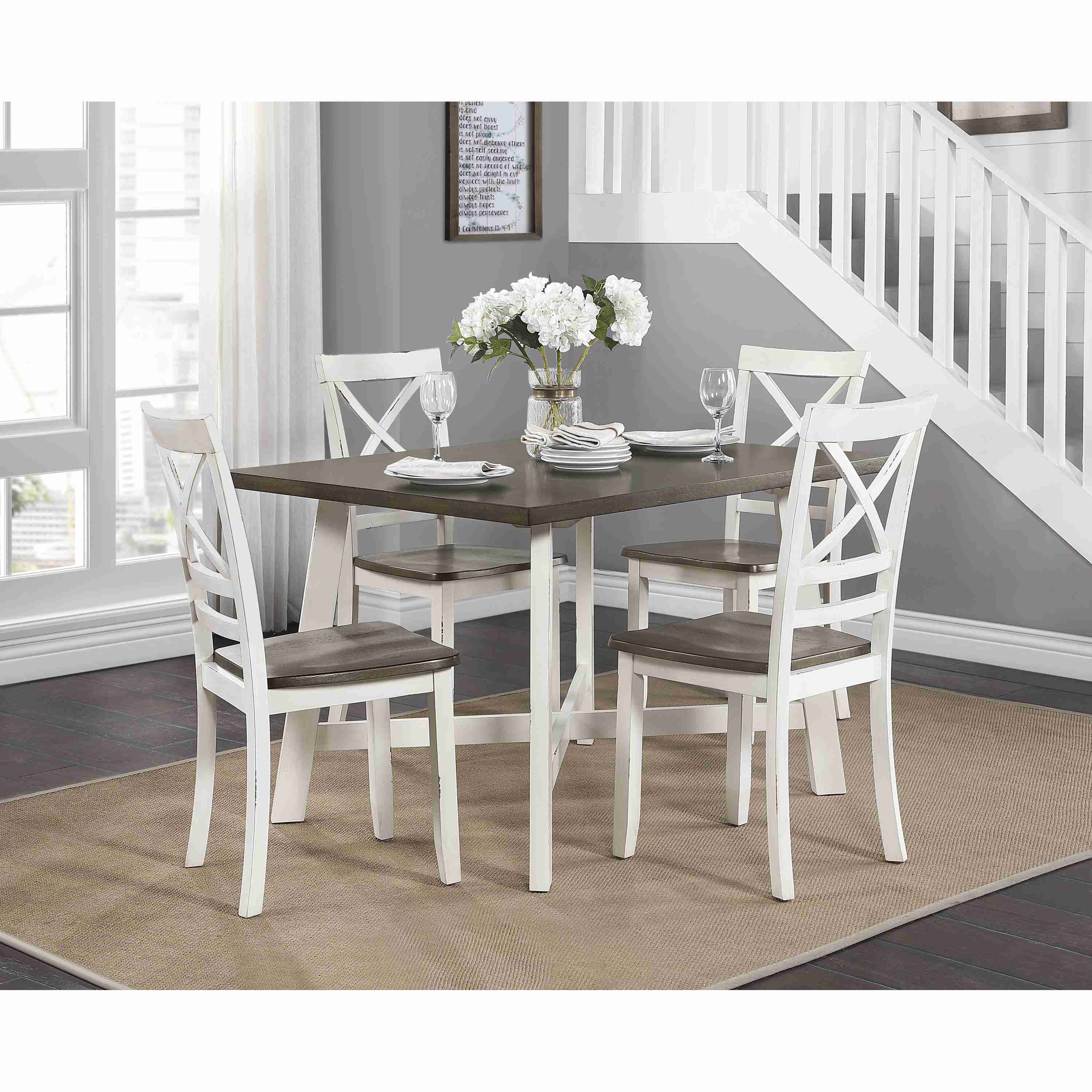 Homelegance Troy 5 pc Dinette 5777WH - Image 2