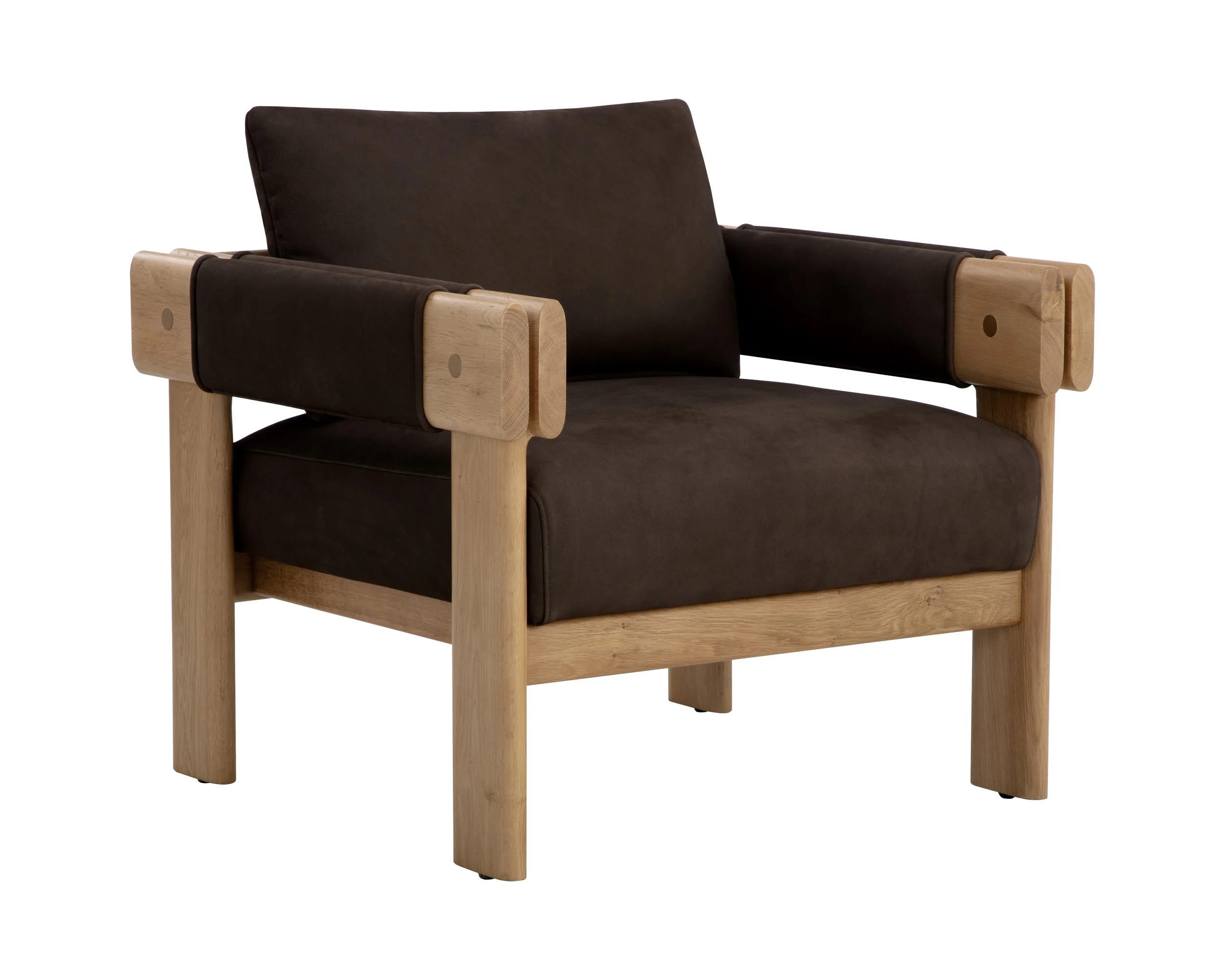 Carmichael Lounge Chair – Nubuck Cocoa Leather