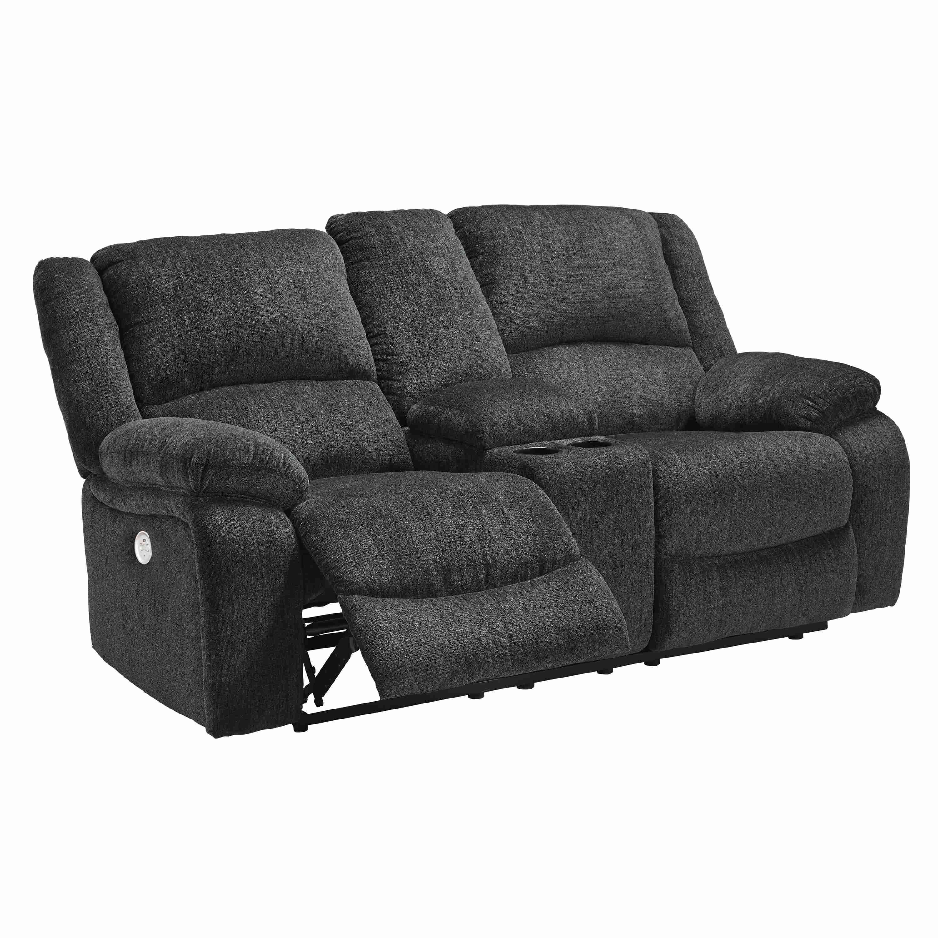 Signature Design by Ashley Draycoll 7650496 Double Reclining Power Loveseat with Console - Image 2