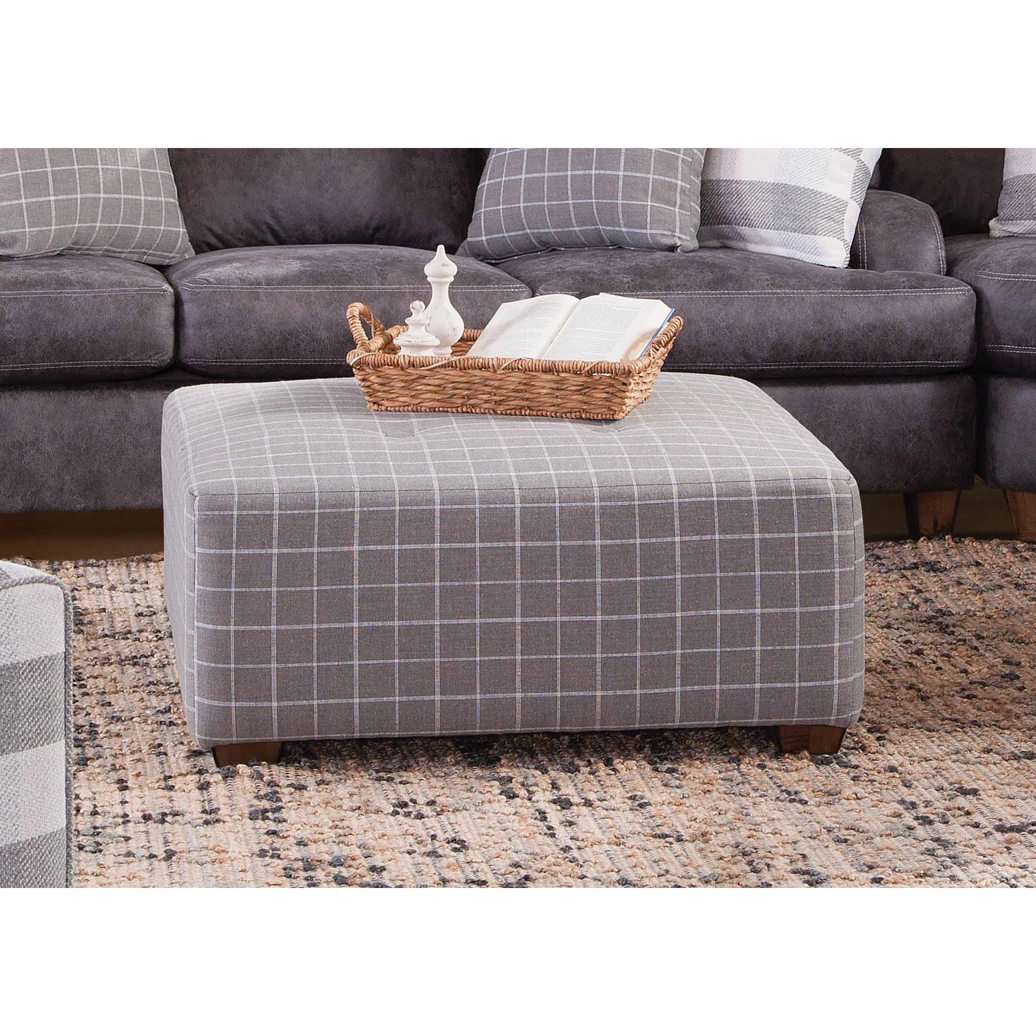Franklin Darby Fabric Ottoman 78318-3906-05 - Image 1