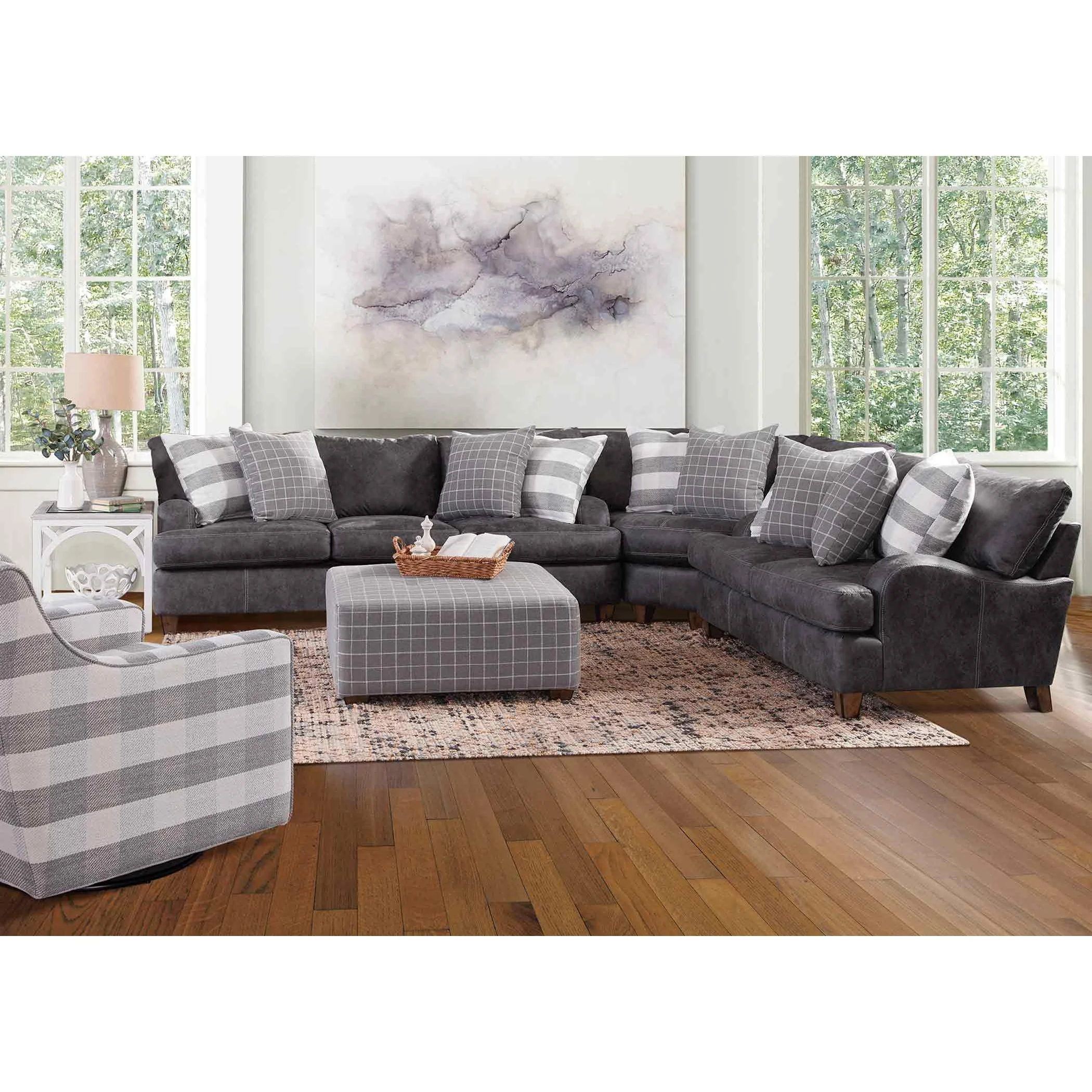 Franklin Darby Fabric Ottoman 78318-3906-05 - Image 2