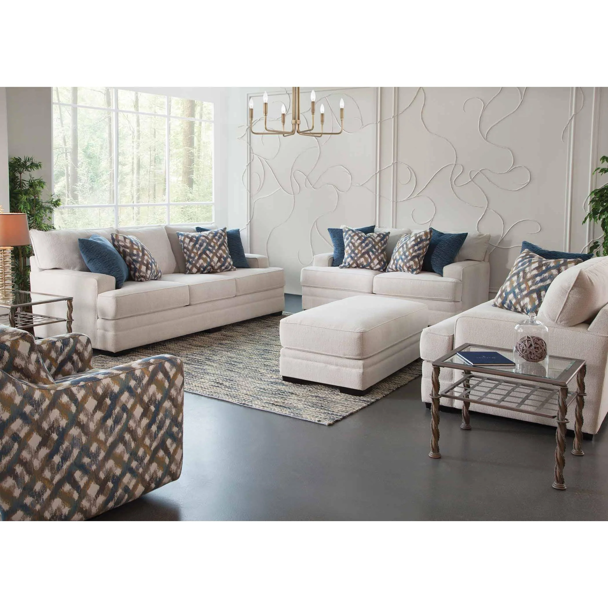 Franklin Rowan Swivel Glider Fabric Accent Chair 2183-3902-45 - Image 2