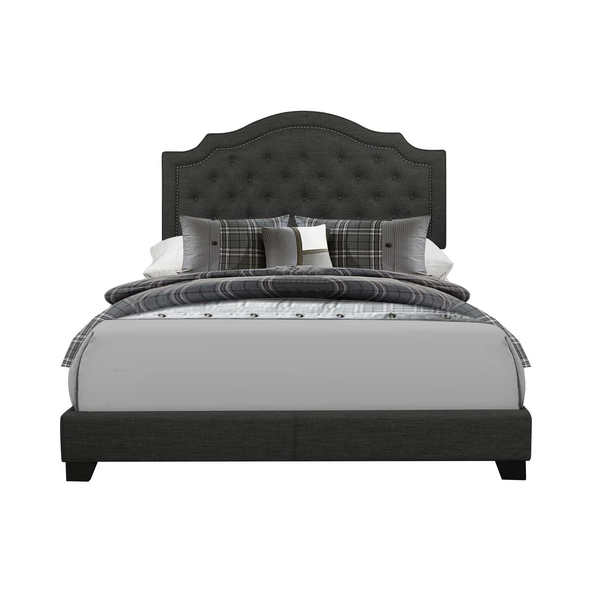 Homelegance Queen Upholstered Bed SH255DGR-1 - Image 1