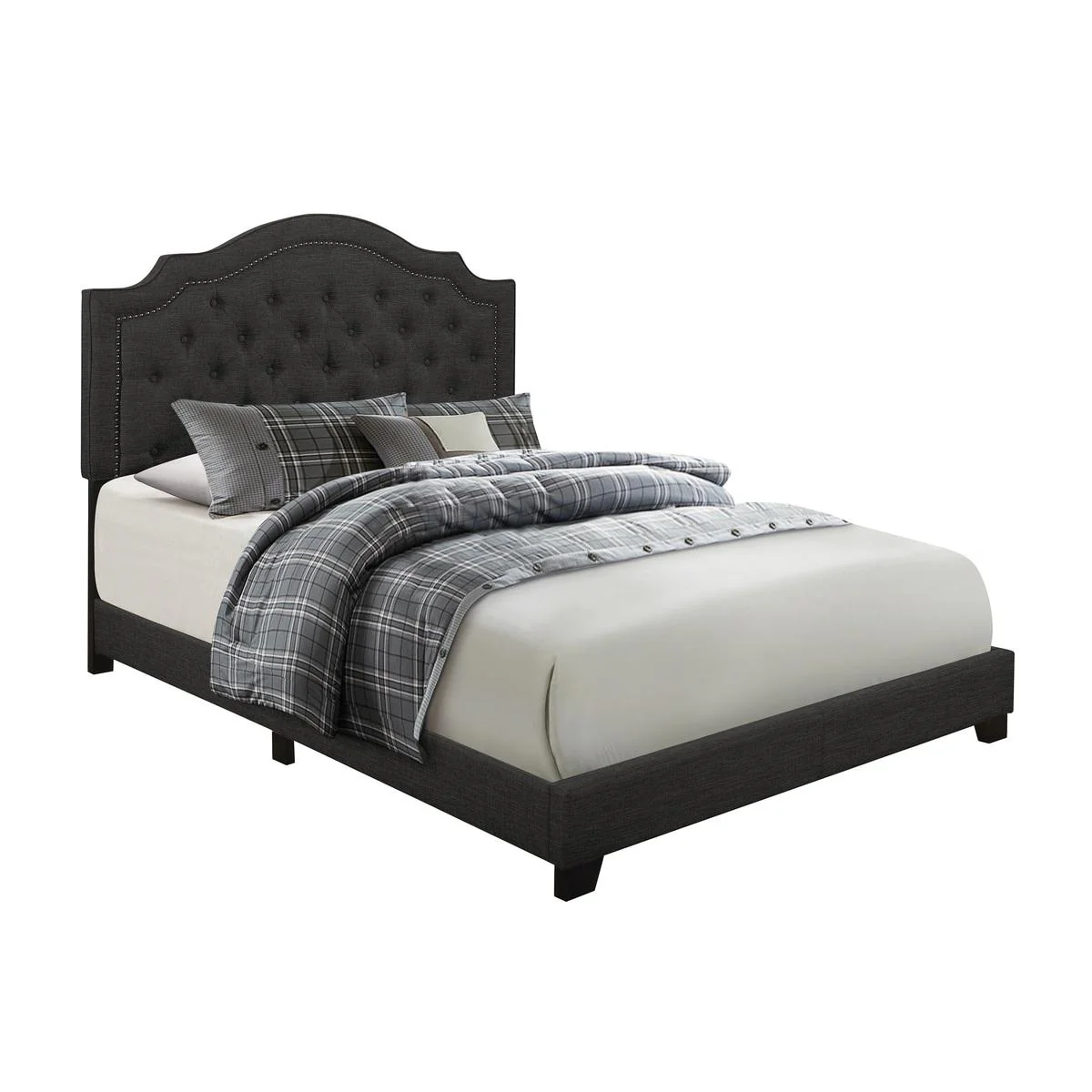Homelegance Queen Upholstered Bed SH255DGR-1 - Image 2