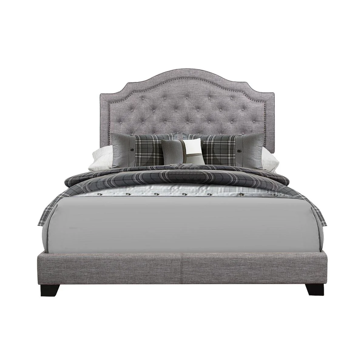 Homelegance Queen Upholstered Bed SH255GRY-1 - Image 1