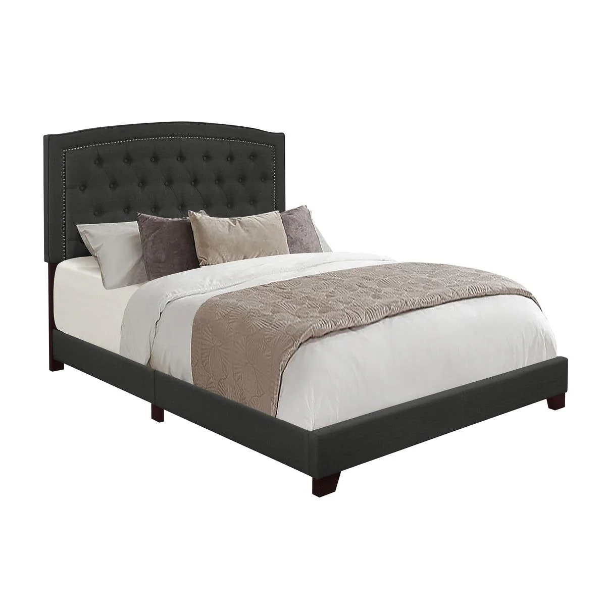 Homelegance King Upholstered Bed SH275KDGR-1 - Image 2