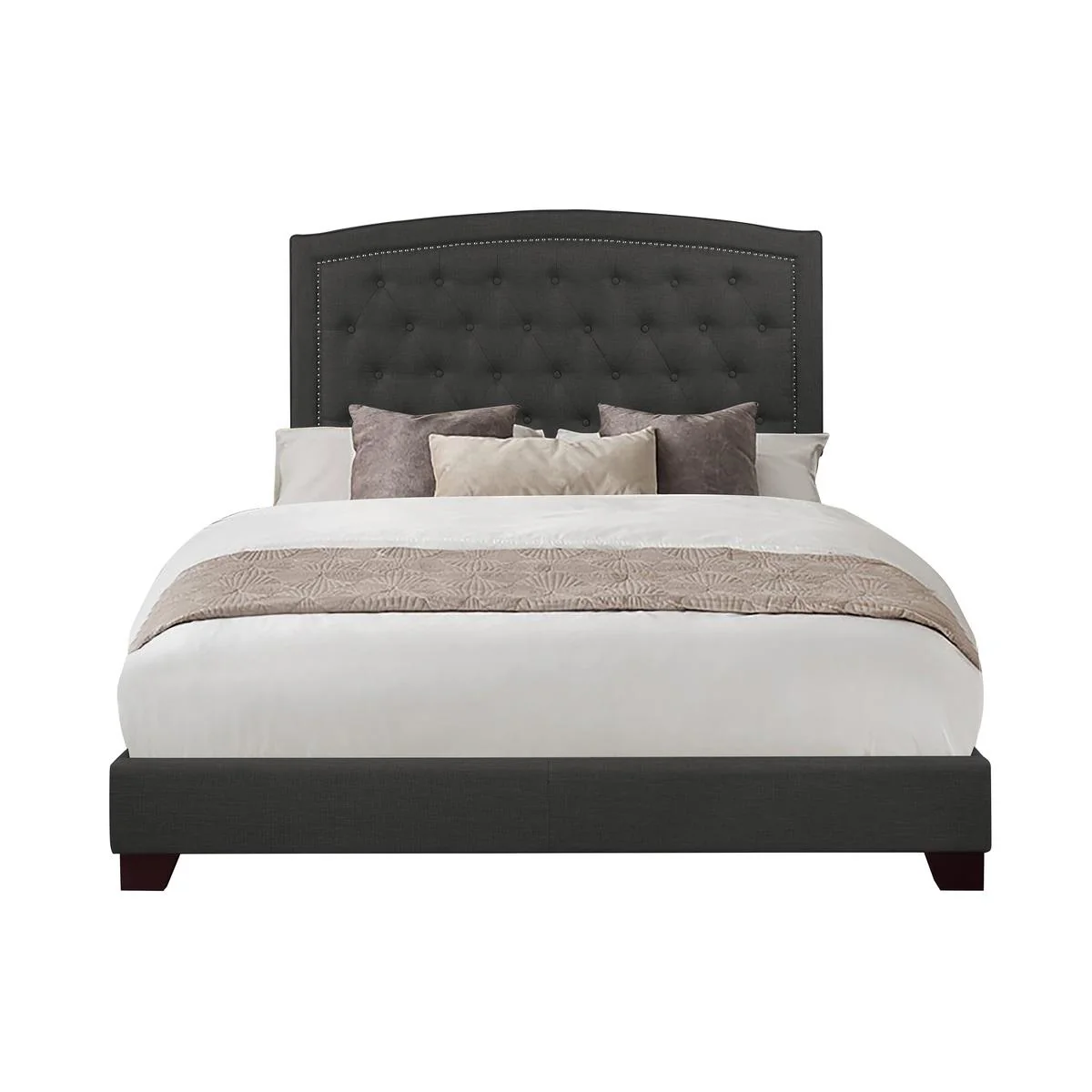 Homelegance Queen Upholstered Bed SH275DGR-1 - Image 1