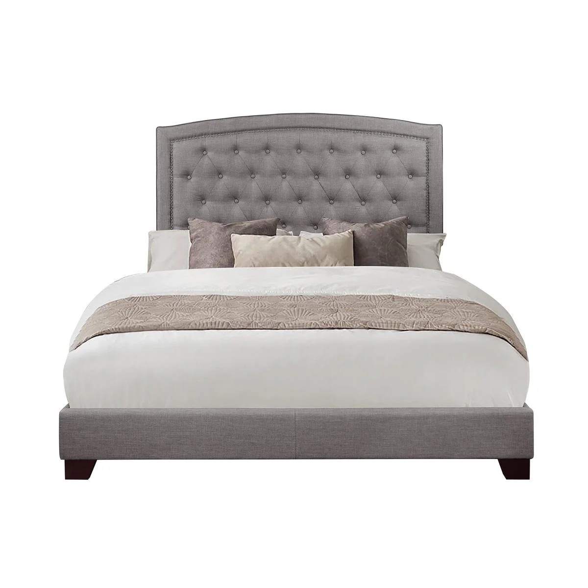 Homelegance Queen Upholstered Bed SH275GRY-1 - Image 1
